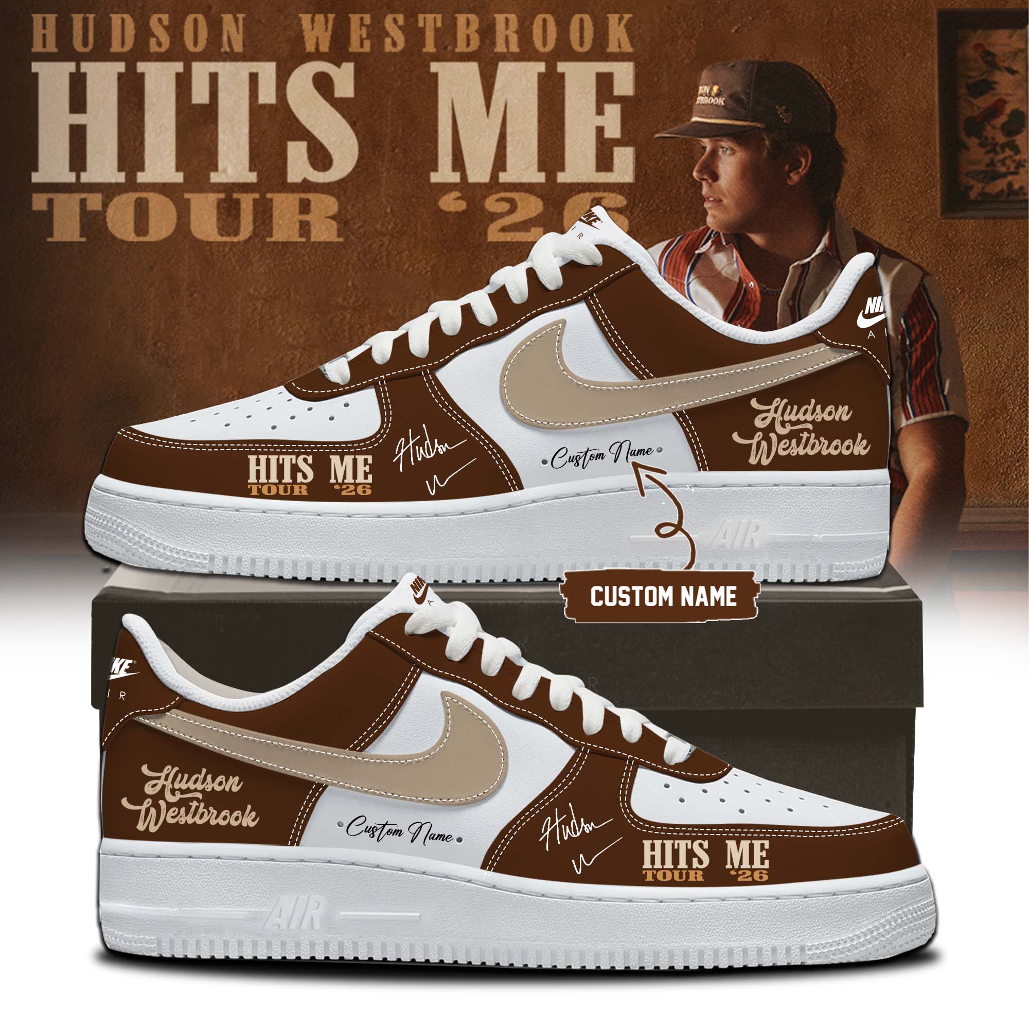 Hudson Westbrook Hits Me Tour 2026 Limited Edition Signature High Top Sneakers