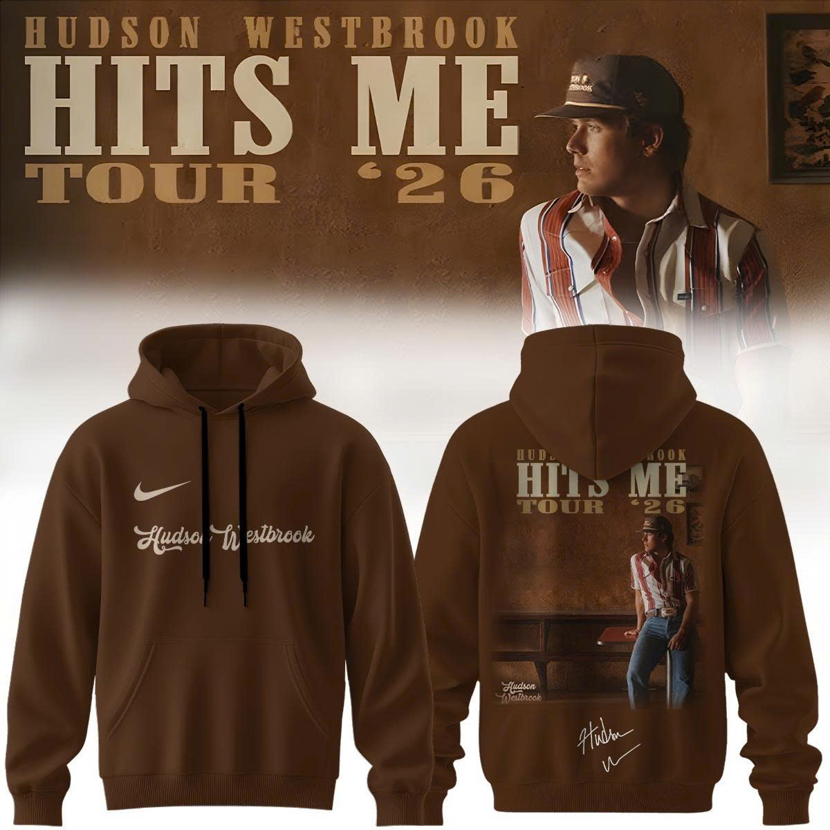 Hudson Westbrook Hits Me Tour 2026 Limited Edition Signature Pullover Hoodie