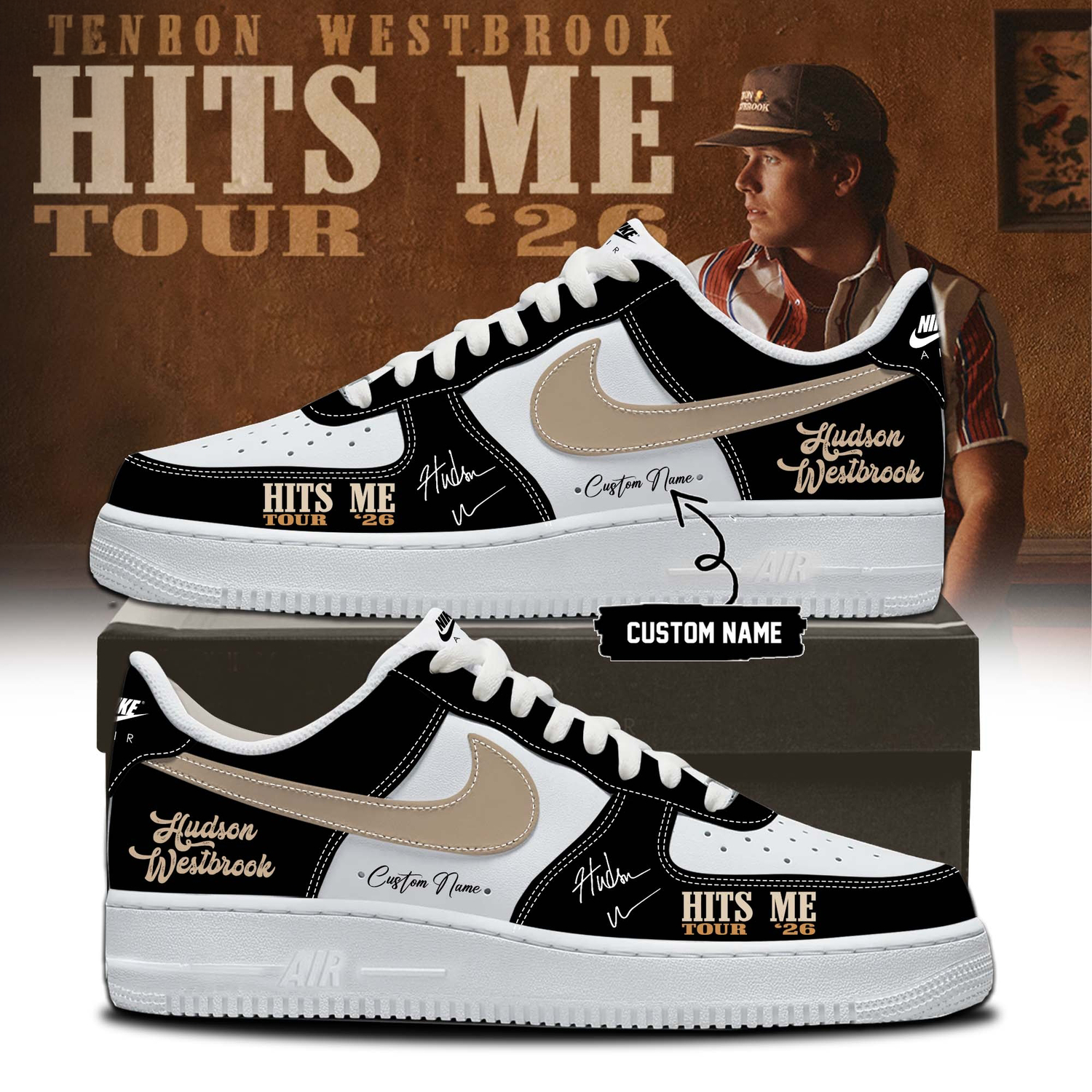 Hudson Westbrook Hits Me Tour 2026 Premium Air Force 1 Sneakers