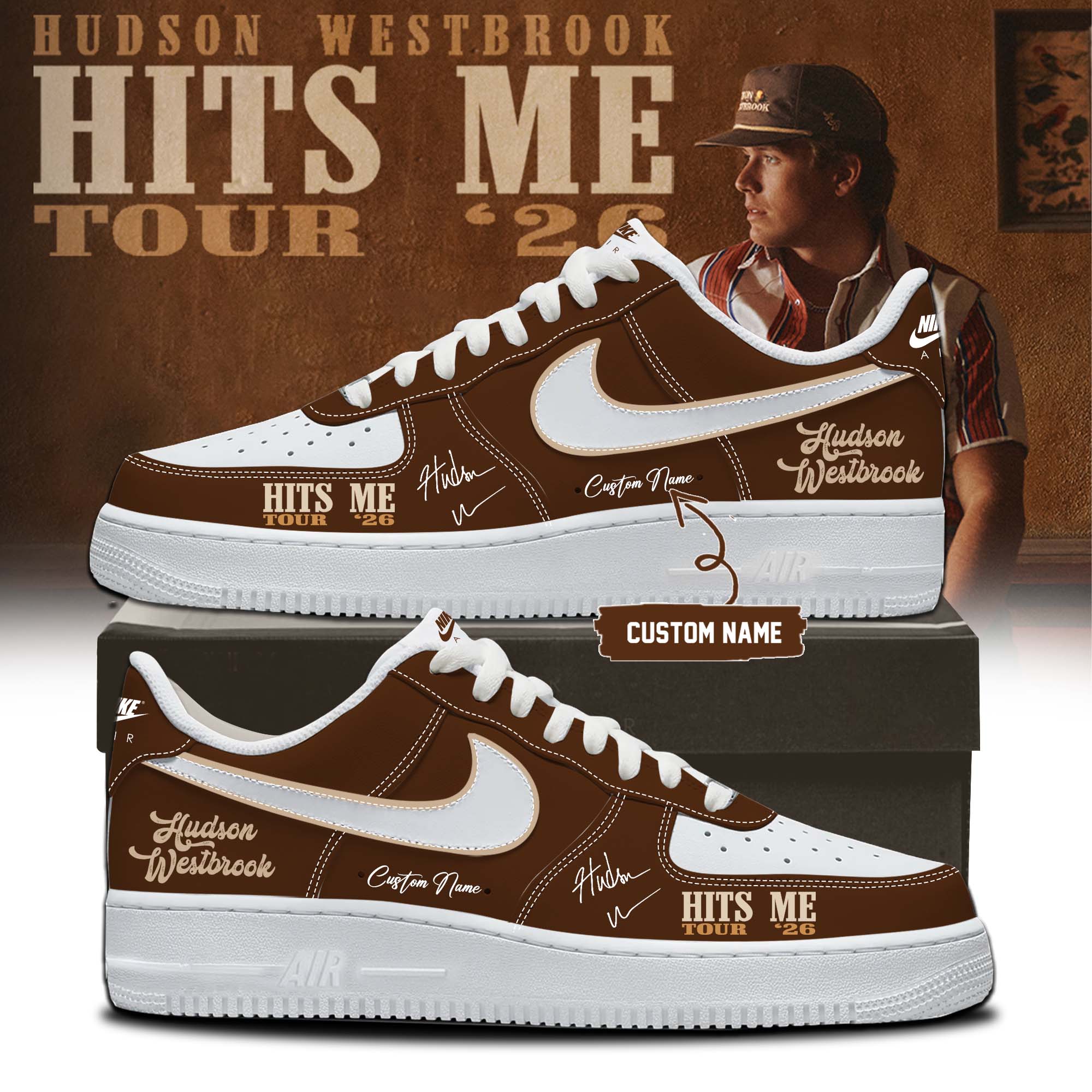 Hudson Westbrook Hits Me Tour 2026 Vintage High Top Sneakers