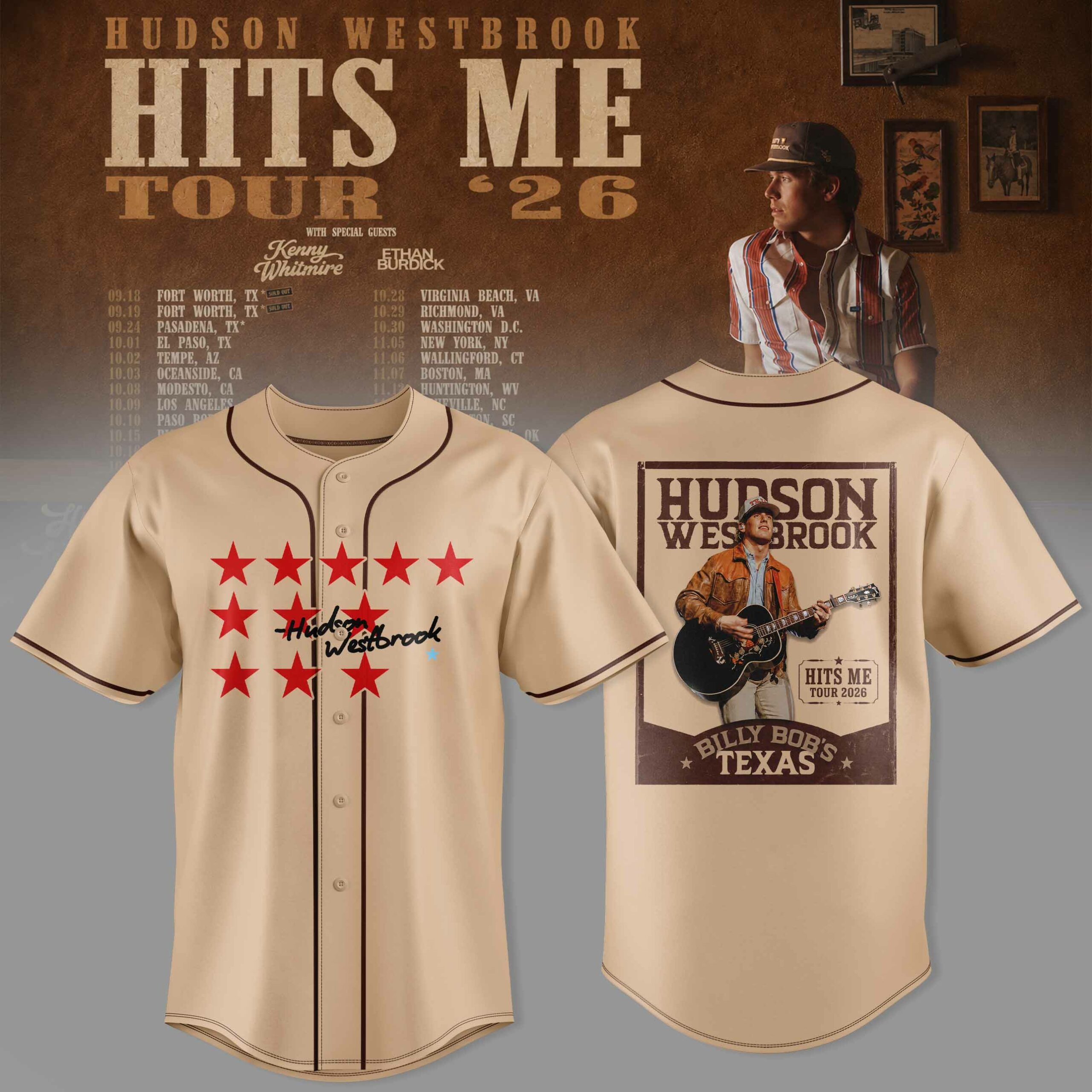Hudson Westbrook Hits Me Tour 26 Collection Collector Edition Baseball Jersey