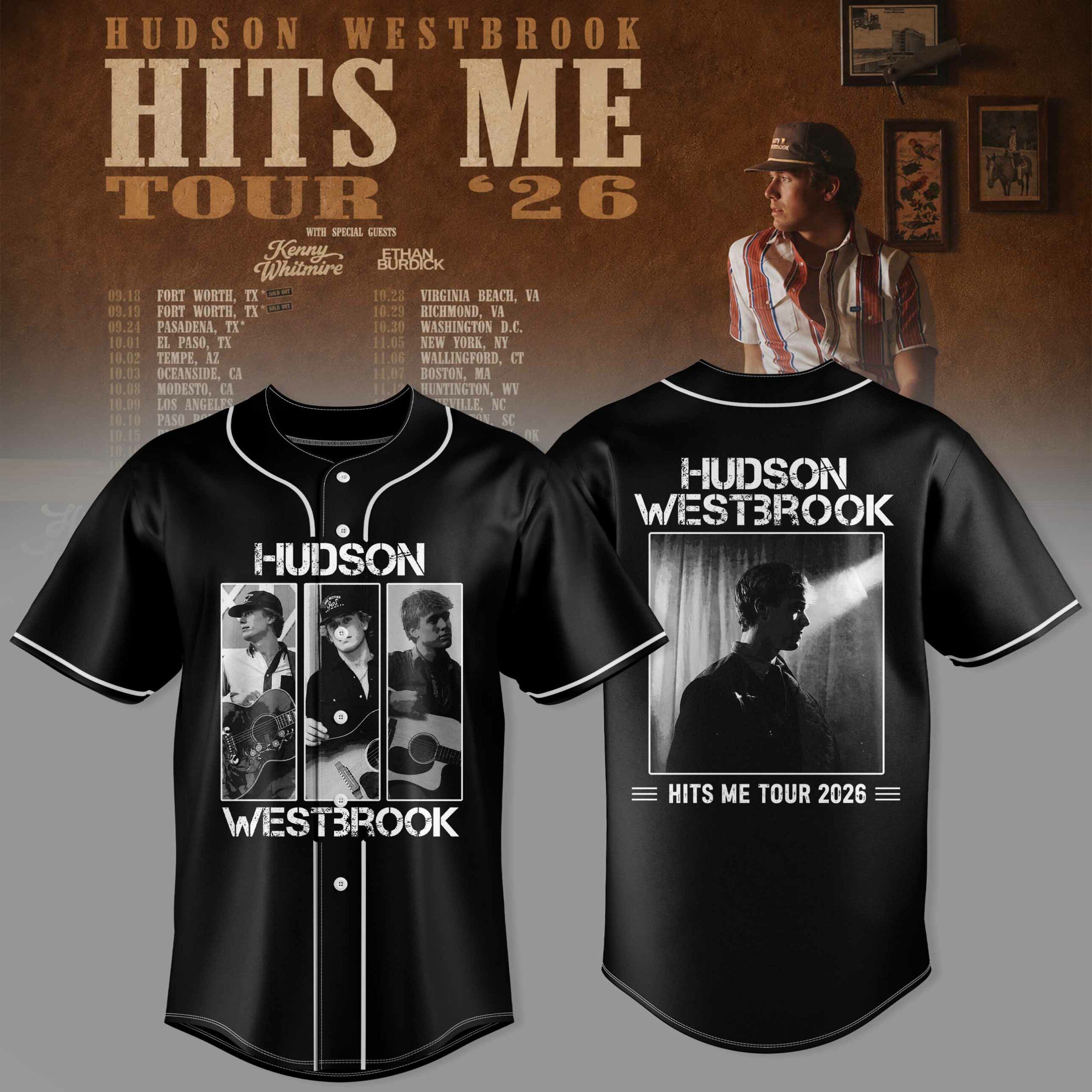 Hudson Westbrook Hits Me Tour 26 Collection Limited Baseball Jersey