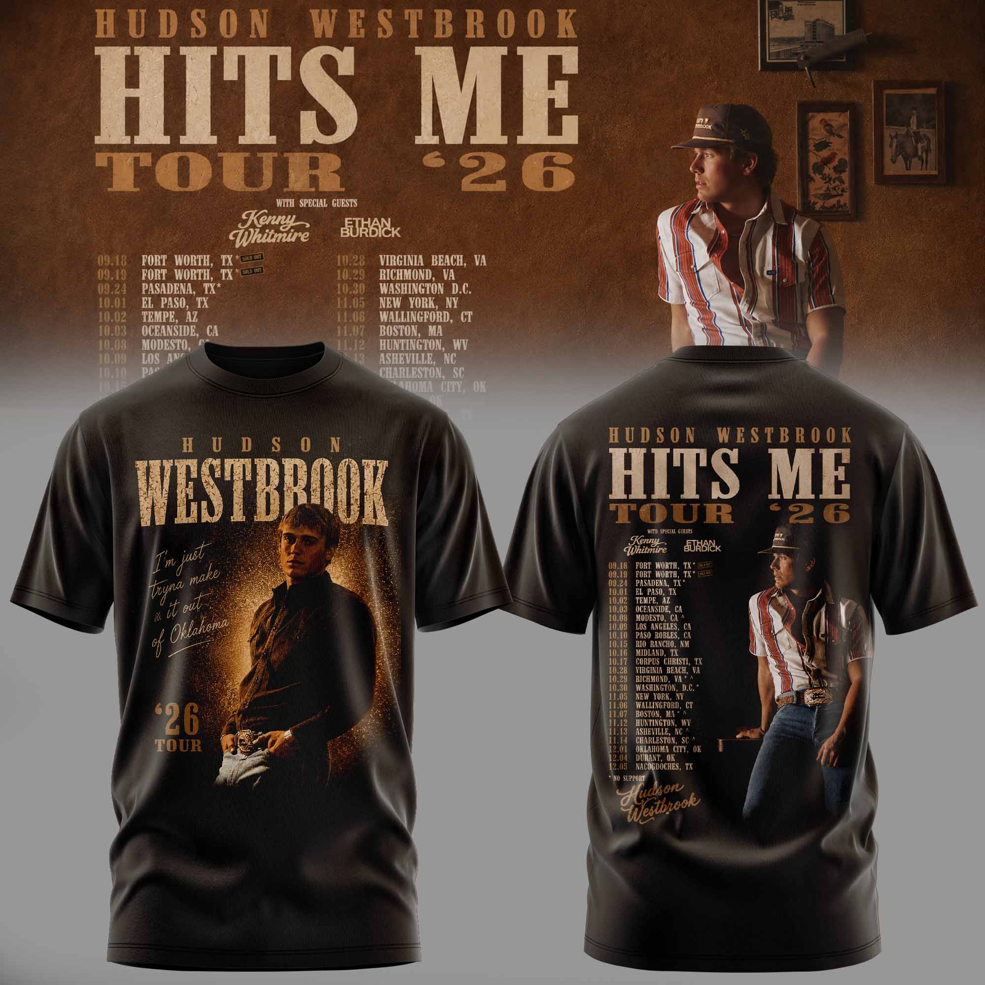 Hudson Westbrook Hits Me Tour 26 Collection Signature Music Fan Tee