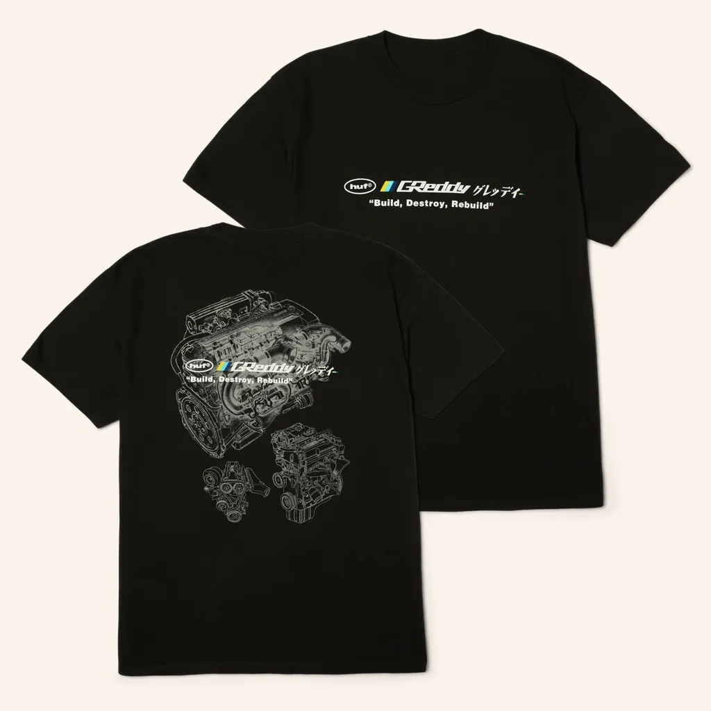 Huf Worldwide Merch Huf X Greddy Motors TShirt Christmas Presents For Boyfriend