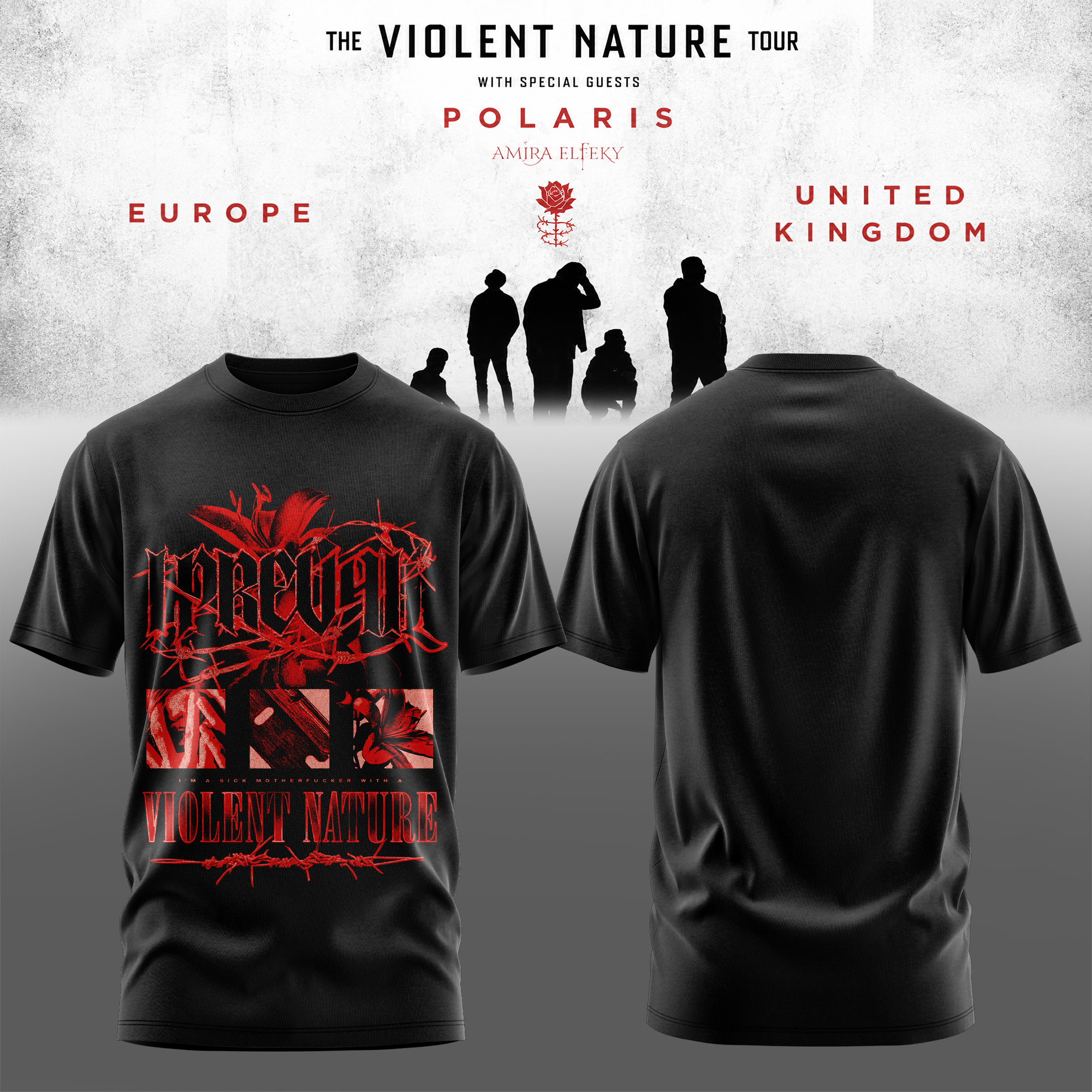 I Prevail The Violent Nature Tour UK And Europe 2026 Collector Edition Graphic T Shirt