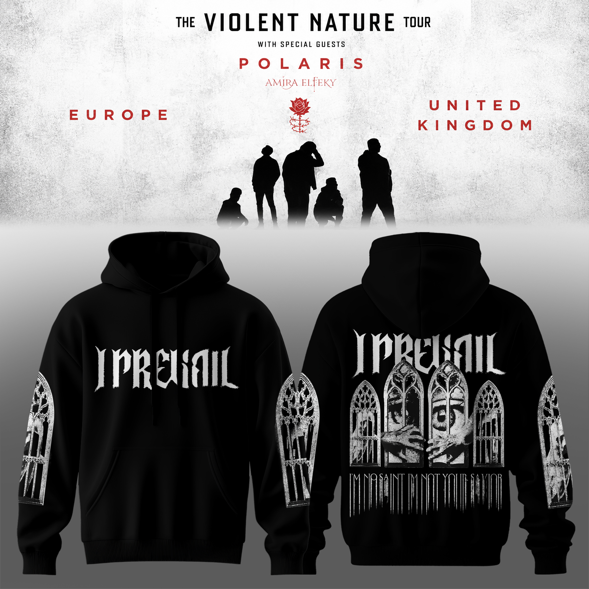 I Prevail The Violent Nature Tour UK And Europe 2026 Premium Concert Hoodie