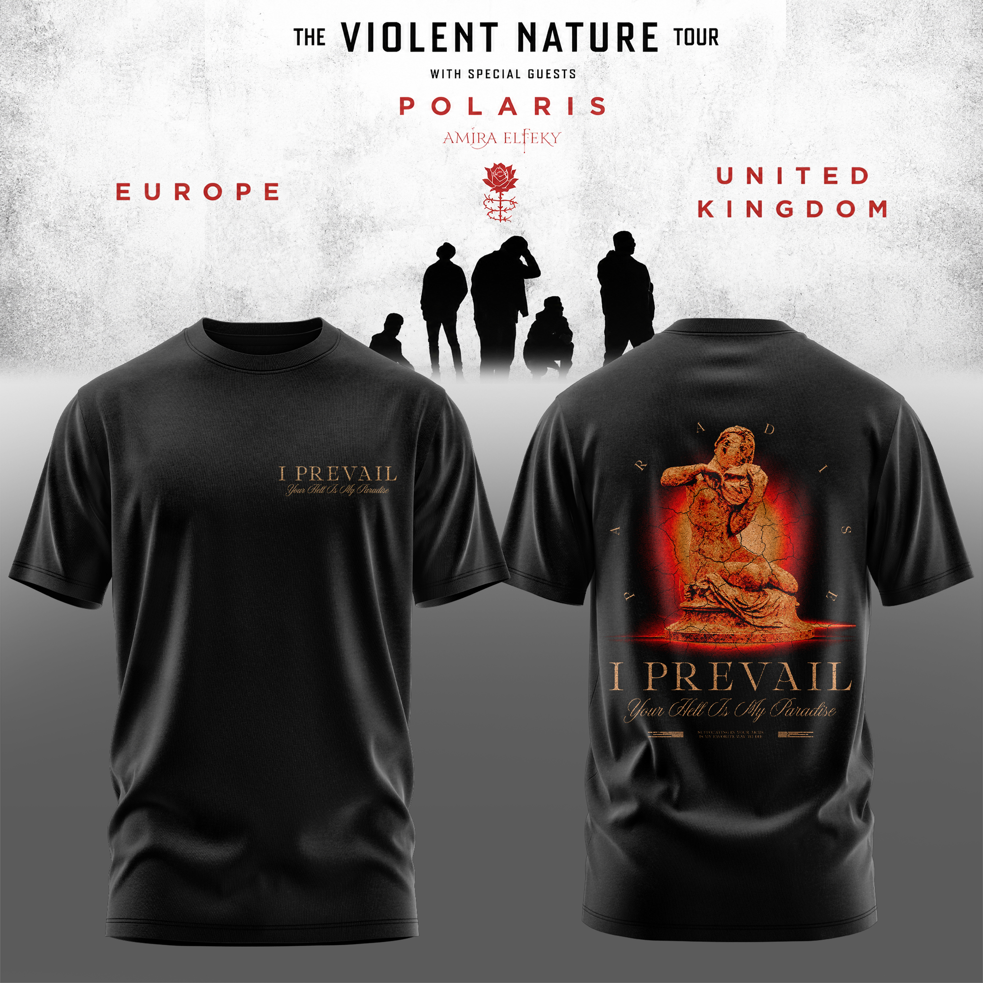I Prevail The Violent Nature Tour UK And Europe 2026 Signature Fan Graphic Tee