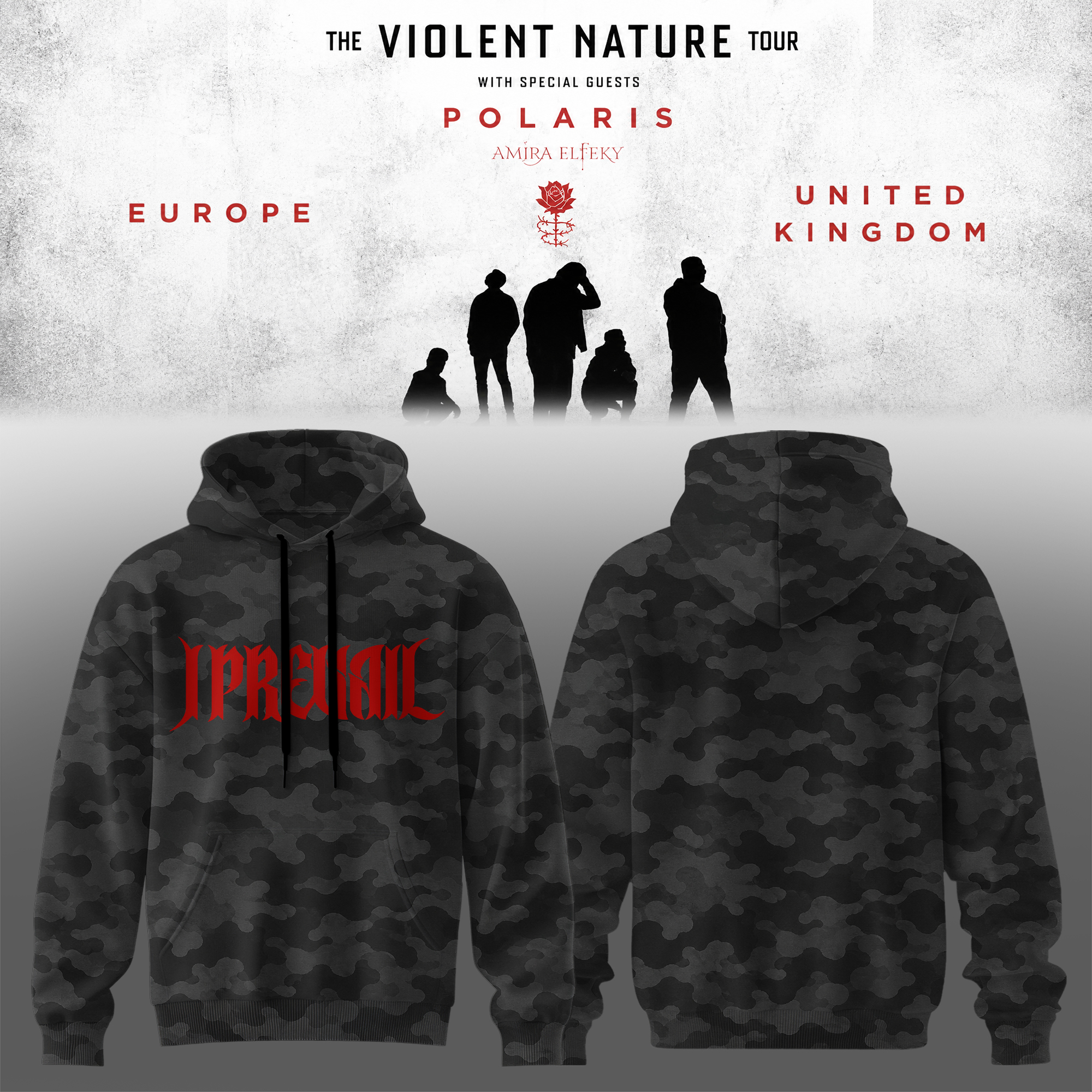 I Prevail The Violent Nature Tour UK And Europe 2026 Signature Fan Hoodie