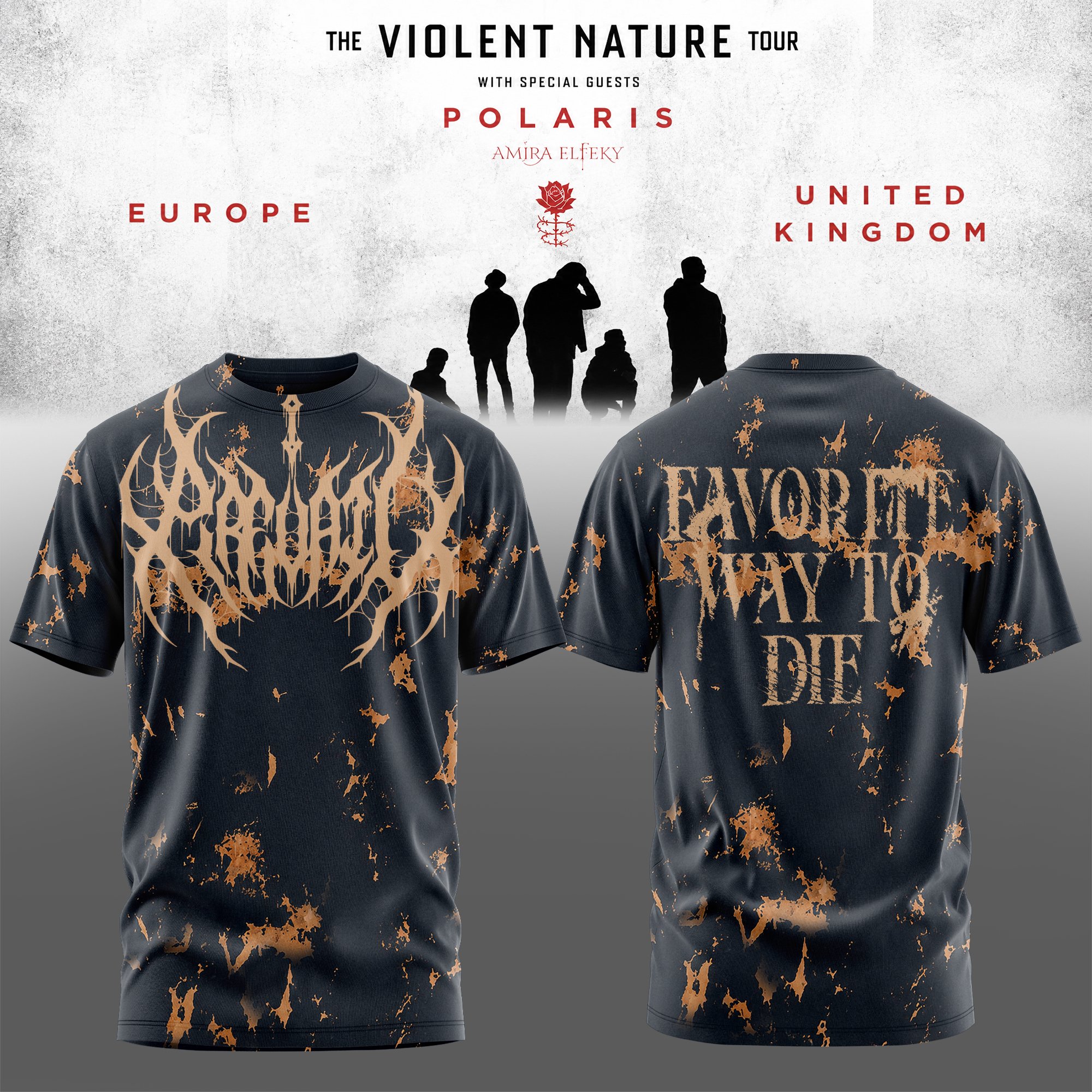 I Prevail The Violent Nature Tour UK And Europe 2026 Vintage Tour Graphic T Shirt