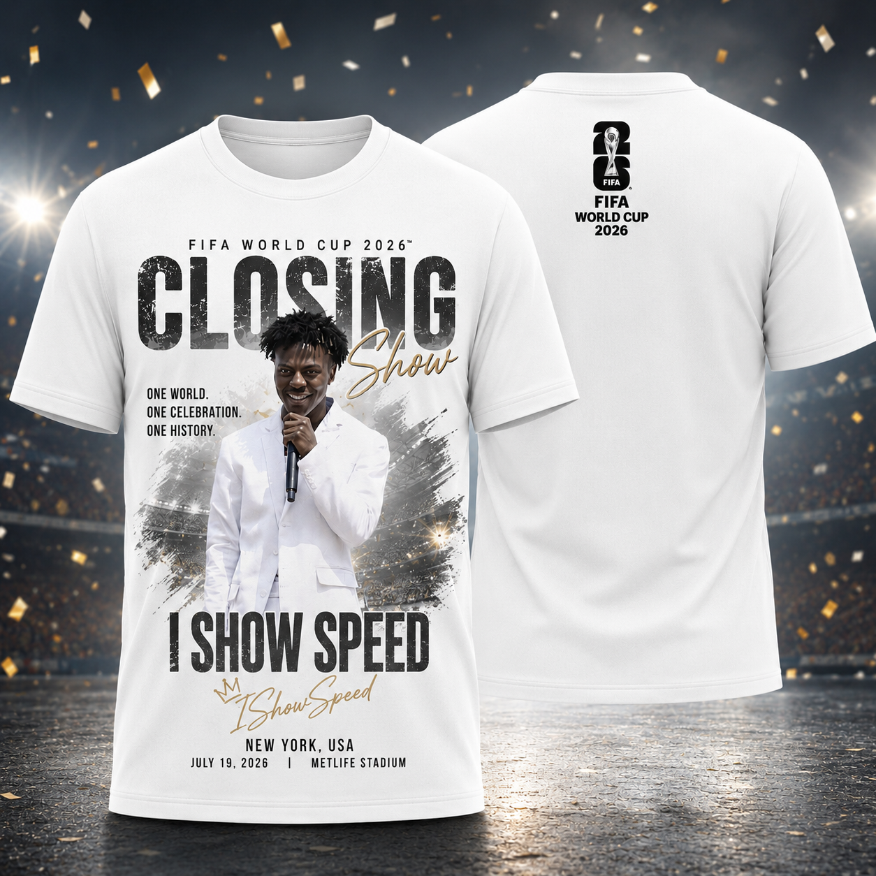 IShowSpeed FIFA World Cup 2026 Closing Show Shirt Live Performance Graphic Tee Soccer Fan Gift Unisex T Shirt