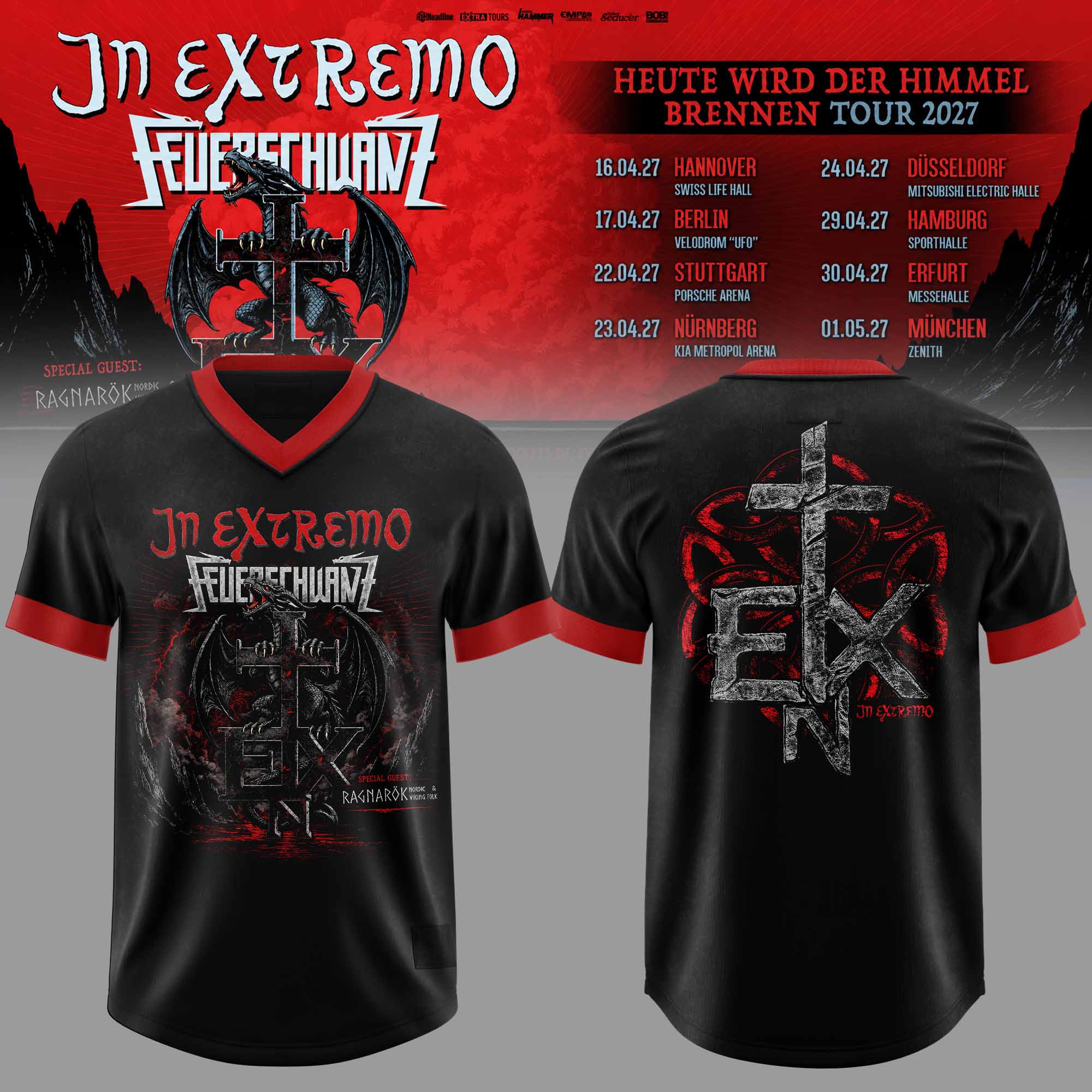 IX FRSCHWNZ Heute Wird Der Himmel Brennen Tour 2027 3D Football Jersey Concert Fan Apparel 1 - Unicasport IX FRSCHWNZ Heute Wird Der Himmel Brennen Tour 2027 3D Football Jersey Concert Fan Apparel