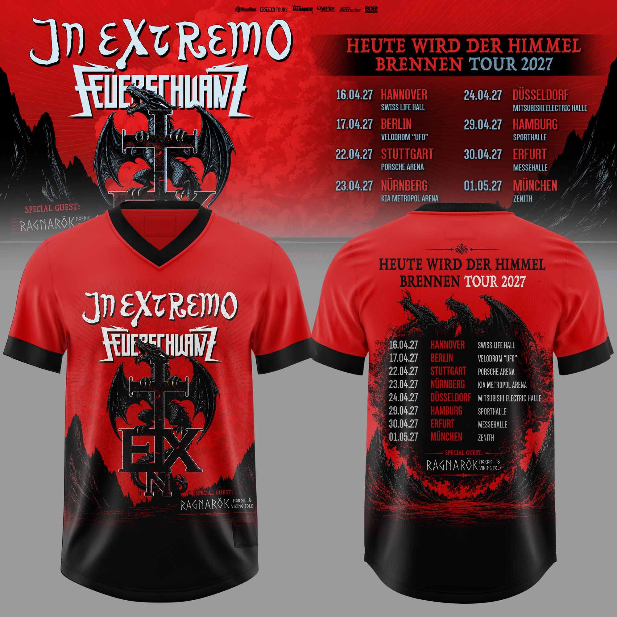 IX FRSCHWNZ Heute Wird Der Himmel Brennen Tour 2027 Concert Fan Football Jersey 2 - Unicasport IX FRSCHWNZ Heute Wird Der Himmel Brennen Tour 2027 Concert Fan Football Jersey