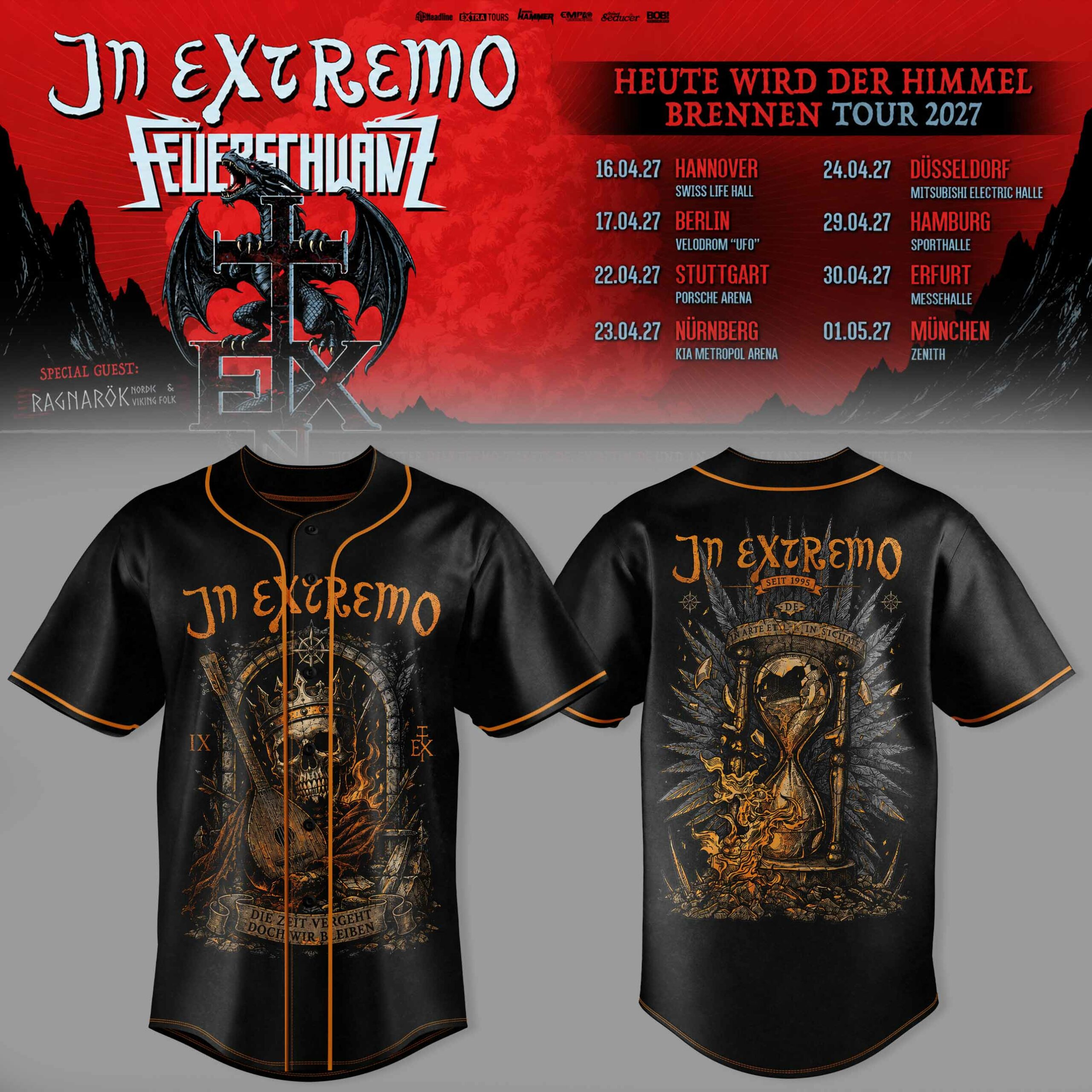 IX FRSCHWNZ Heute Wird Der Himmel Brennen Tour 2027 Graphic Baseball Jersey Concert Fanwear 1 - Unicasport IX FRSCHWNZ Heute Wird Der Himmel Brennen Tour 2027 Graphic Baseball Jersey Concert Fanwear
