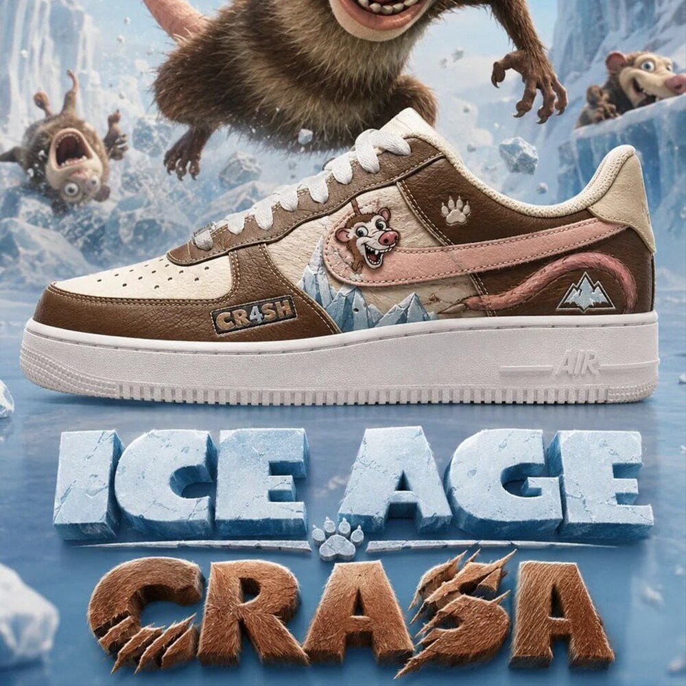 Ice Age Crash Character Inspired Low Top Sneakers Cartoon Movie Fan Casual Shoes for Men and Women