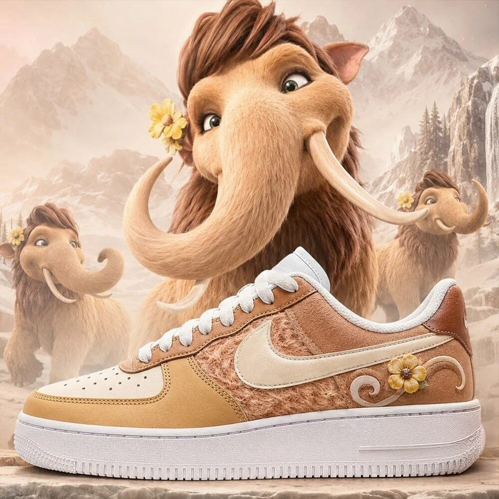 Ice Age Ellie Mammoth Inspired Low Top Sneakers Cartoon Movie Character Fan Casual Shoes