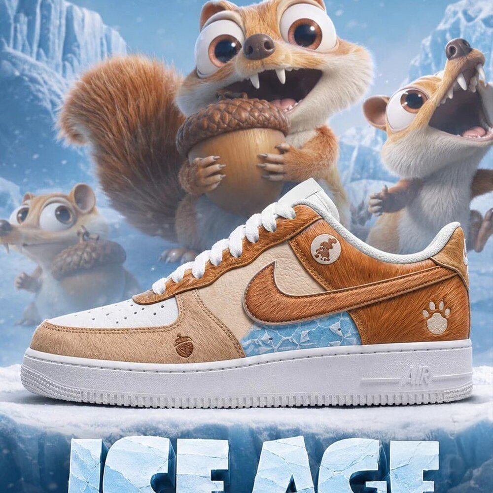Ice Age Scrat Acorn Collector Inspired Low Top Sneakers Animated Movie Fan Casual Footwear