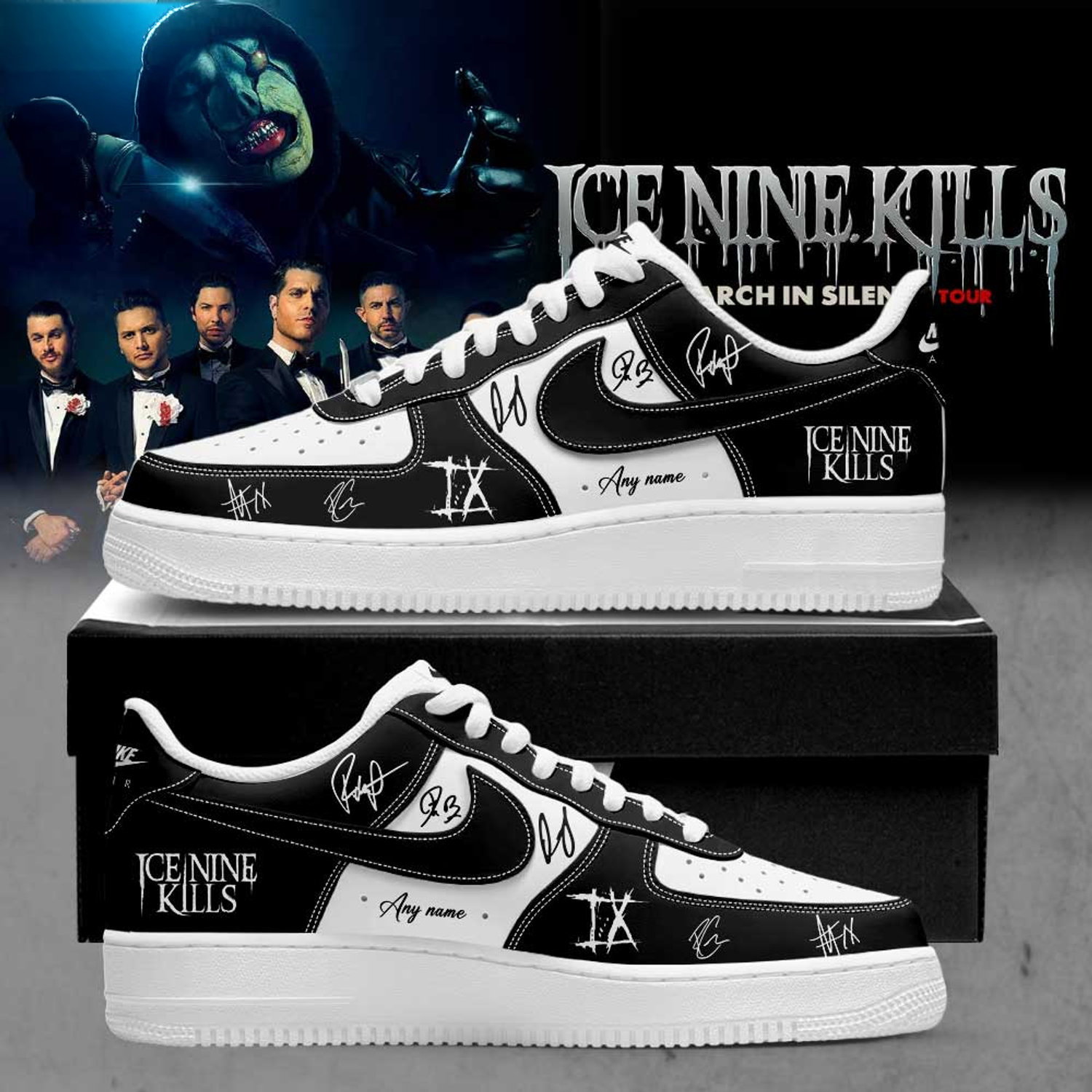 Ice Nine Kills March In Silence Tour 2026 Limited Edition Nike Air Force 1 Sneakers