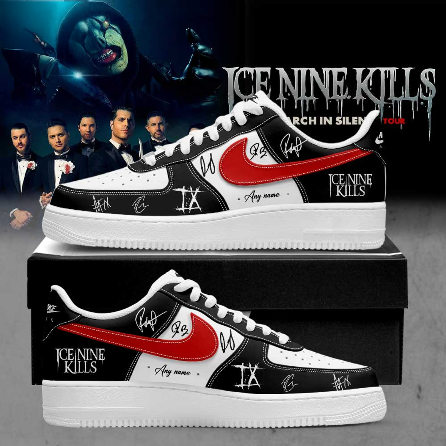 Ice Nine Kills March In Silence Tour 2026 Limited Edition Nike Air Force 1 Sneakers1