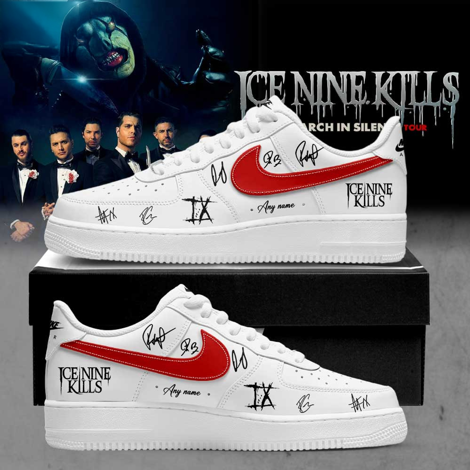 Ice Nine Kills March In Silence Tour 2026 Limited Edition Nike Air Force 1 Sneakers2