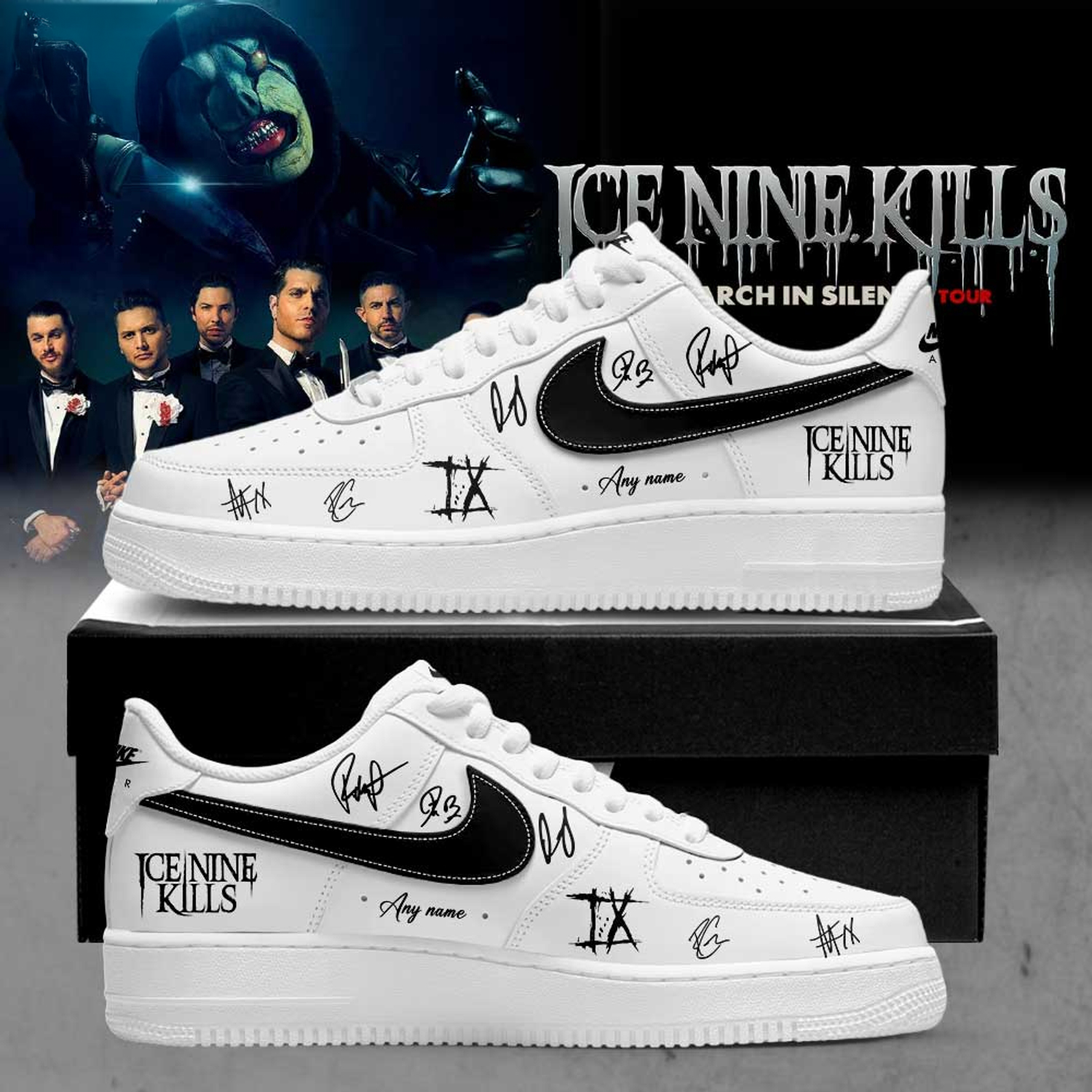 Ice Nine Kills March In Silence Tour 2026 Limited Edition Nike Air Force 1 Sneakers3