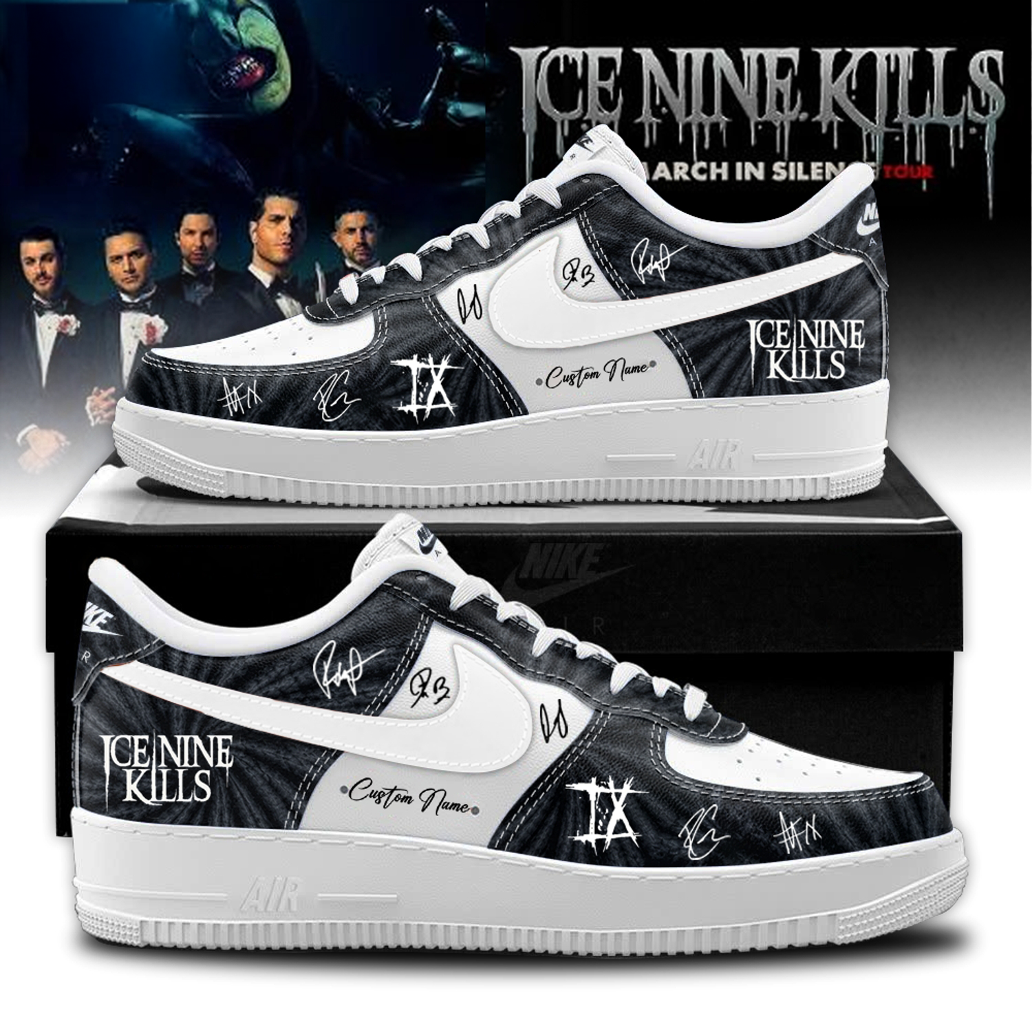 Ice Nine Kills March In Silence Tour 2026 Limited Edition Nike Air Force 1 Sneakers4