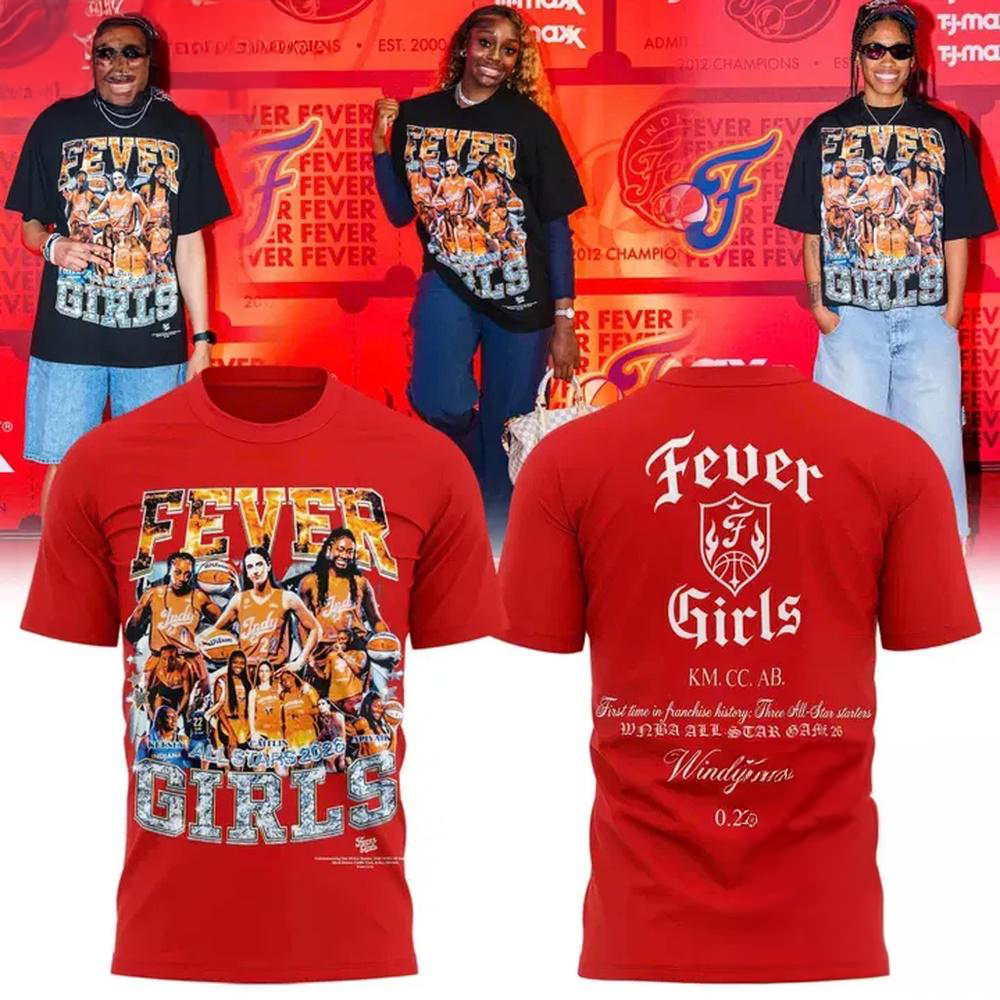 Indiana Fever Girls All Stars 2026 Limited Edition Red Graphic T Shirt