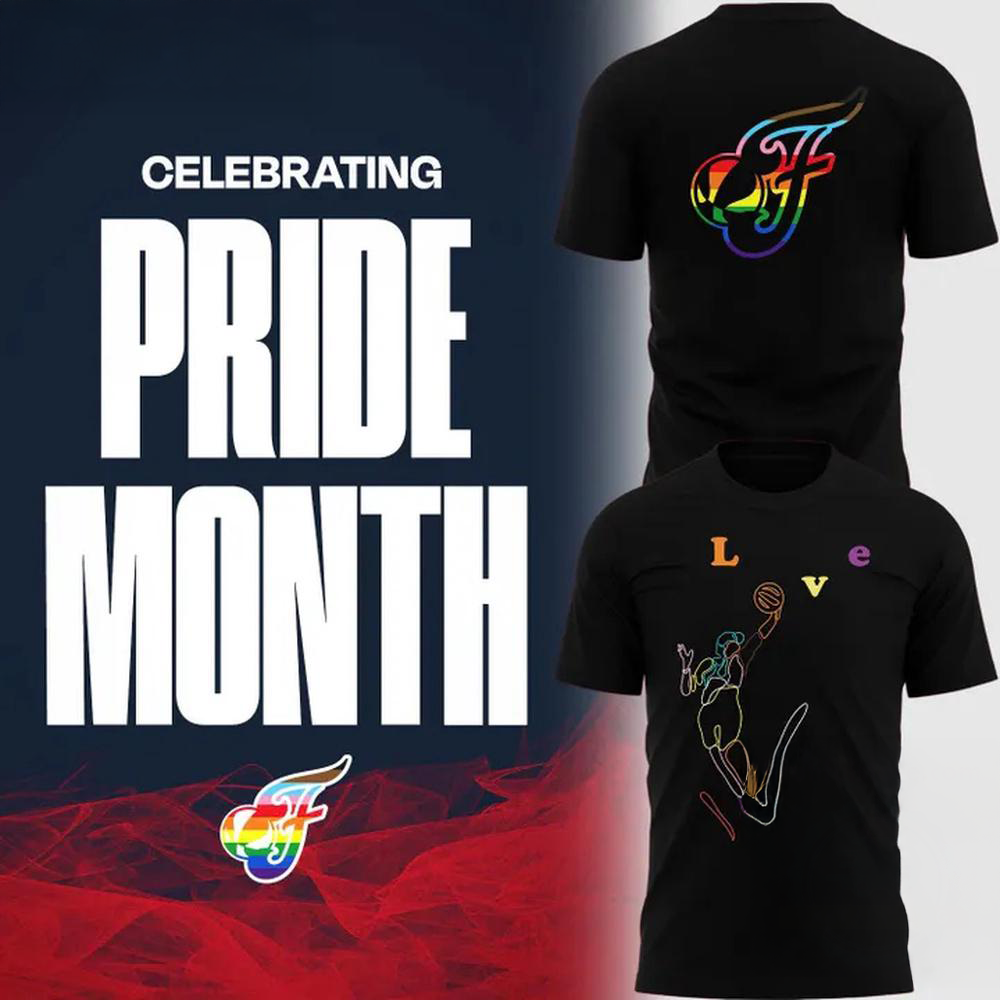 Indiana Fever Pride Night 2026 Black Graphic T Shirt