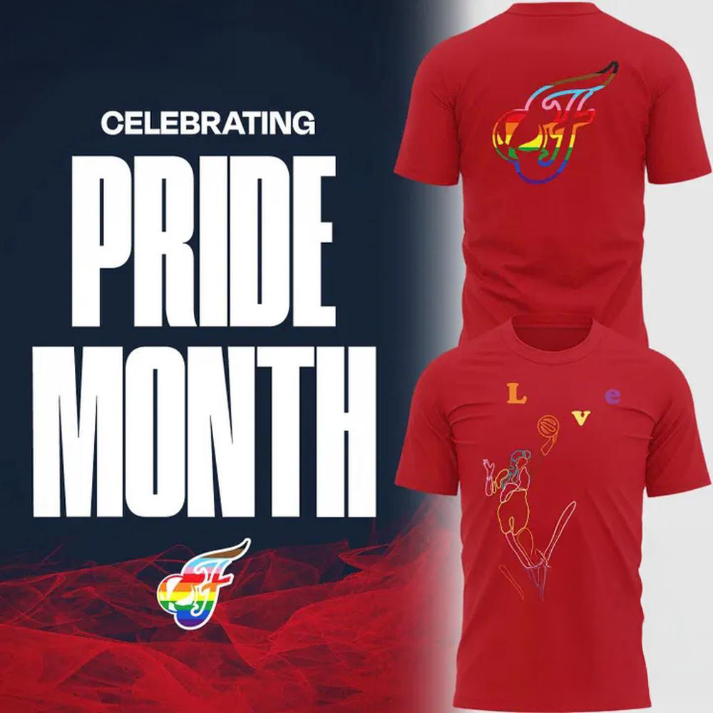 Indiana Fever Pride Night 2026 Red Graphic T Shirt