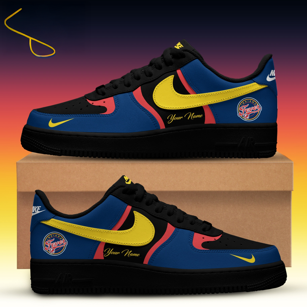 Indiana Fever WNBA x Back 2 Black Edition Nike Air Force 1 Low Custom Sneakers
