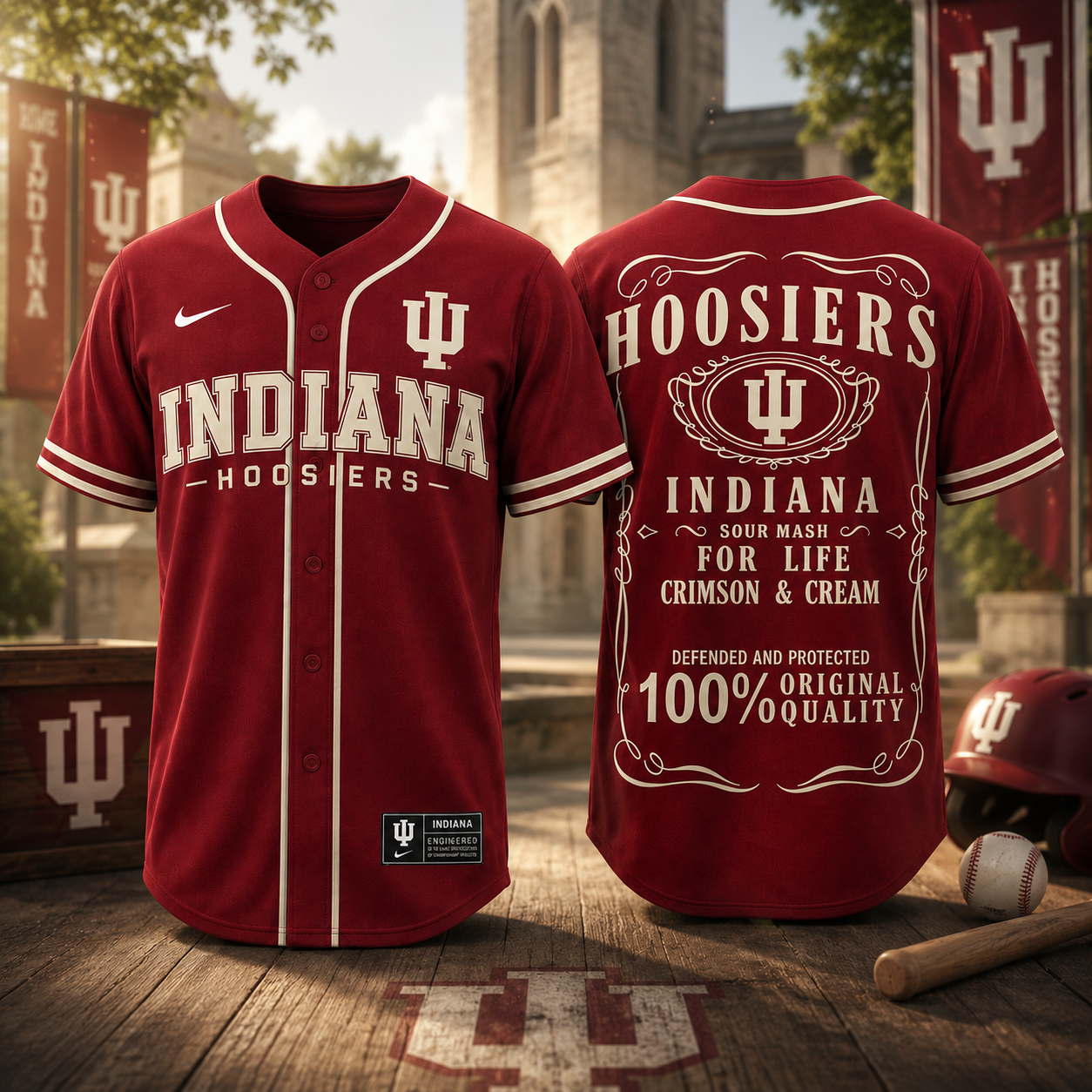 Indiana Hoosiers NCAA 2026 Crimson & Cream Baseball Jersey - Hoosiers For Life Original Quality College Fan Gift