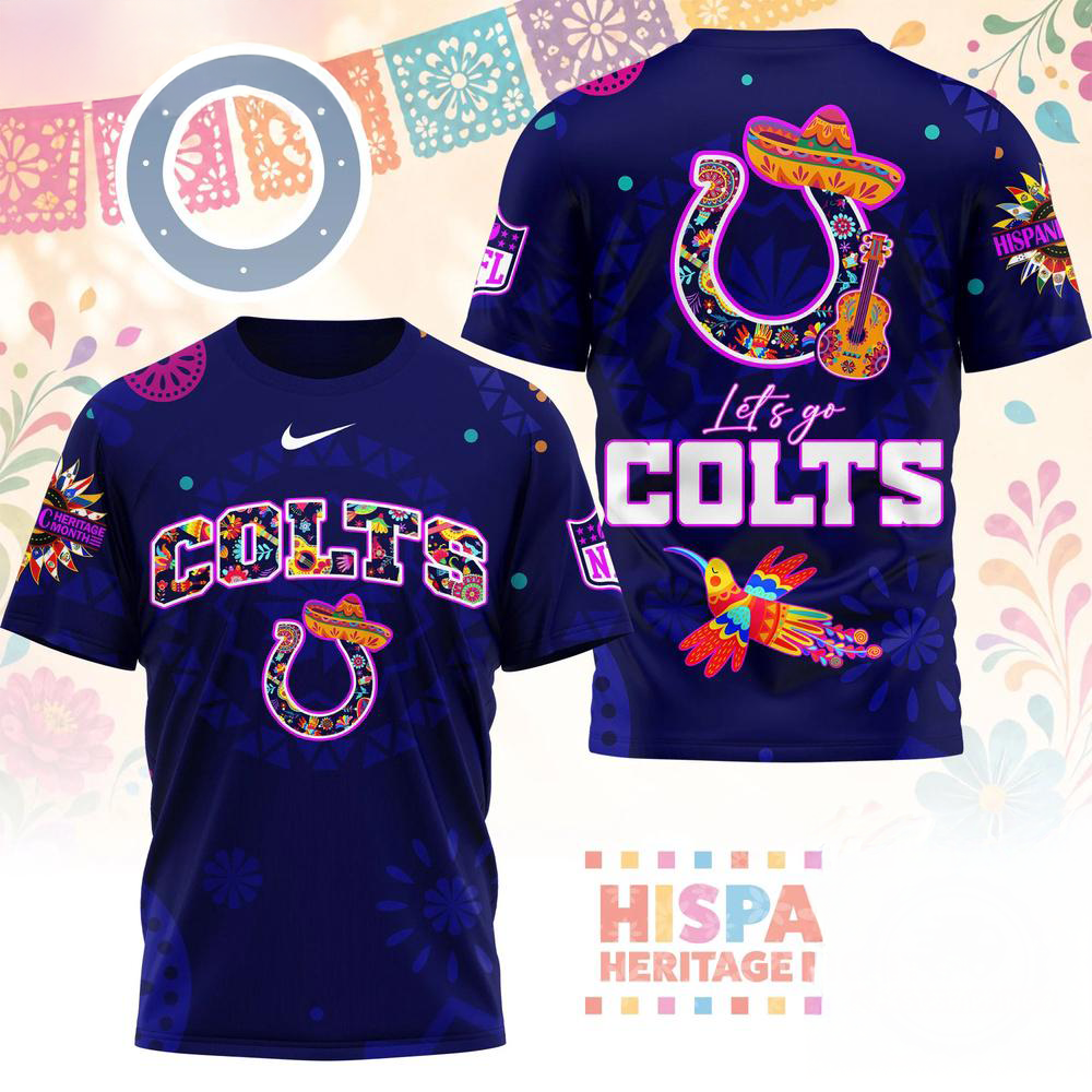 Indianapolis Colts 2026 NFL Hispanic Heritage Fiesta Premium 3D Graphic T Shirt