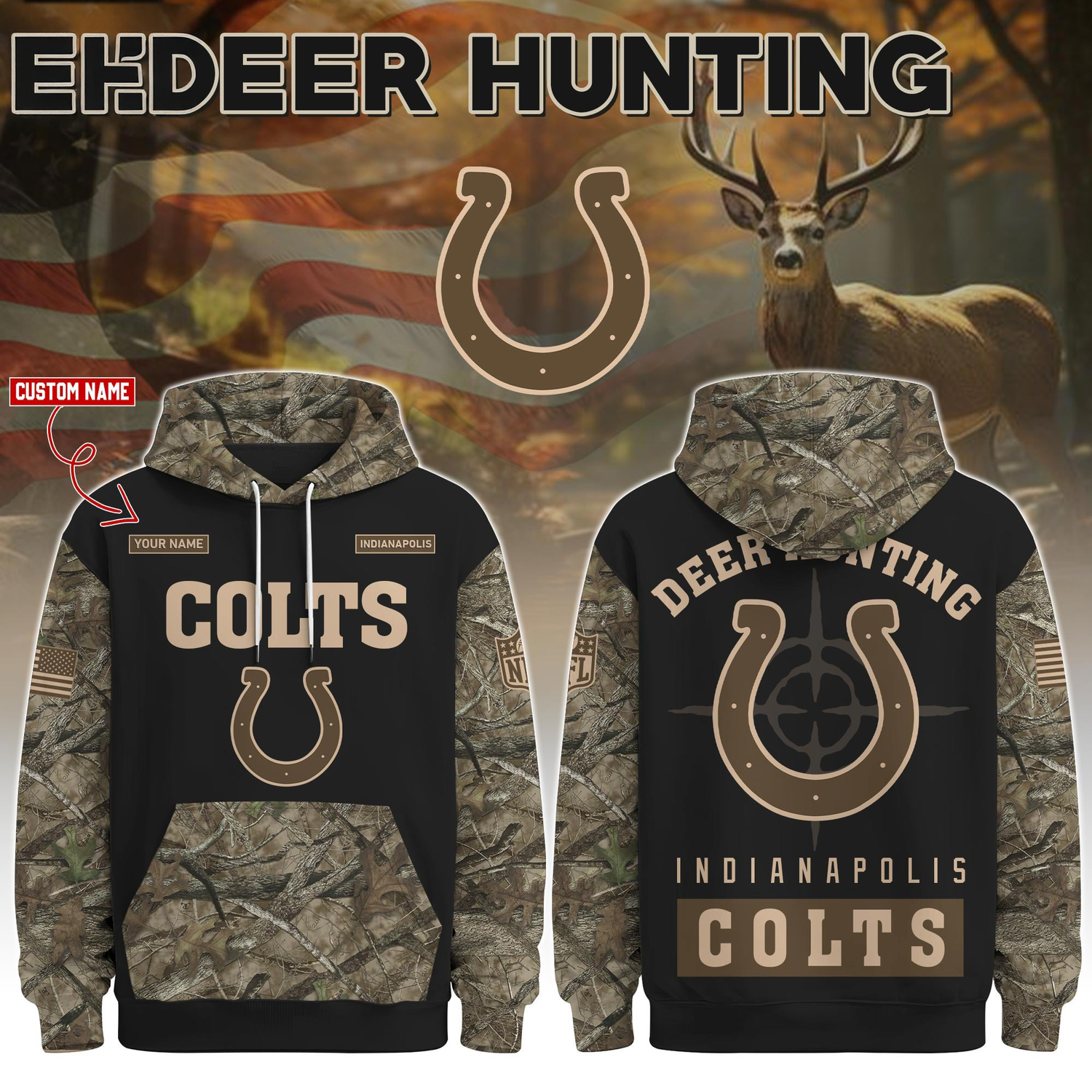 Indianapolis Colts Deer Hunting Limited Edition Hoodie Â– NFL Hunting Hoodie for Fans