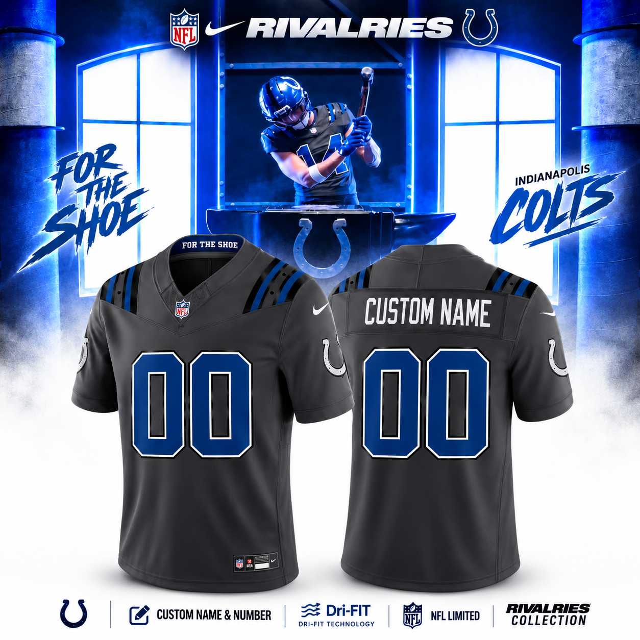 Indianapolis Colts Rivalries Collection 2026 Limited Football Jersey Dri FIT Custom Name and Number Game Day Fan Edition Sports Shirt for Men 1 - Unicasport Indianapolis Colts Rivalries Collection 2026 Limited Football Jersey Dri FIT Custom Name and Number Game Day Fan Edition Sports Shirt for Men