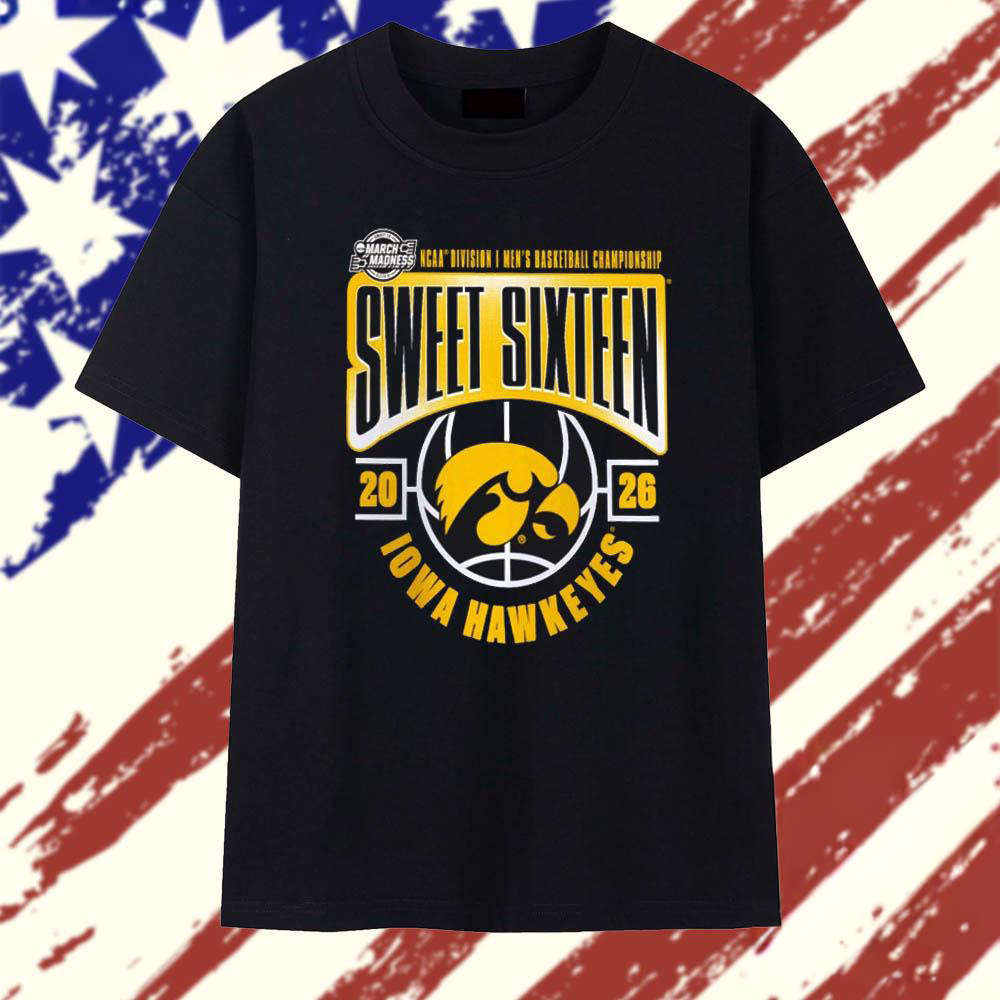 Iowa Hawkeyes 2026 NCAA Mens Basketball Tournament March Madness Sweet 16 T Shirt