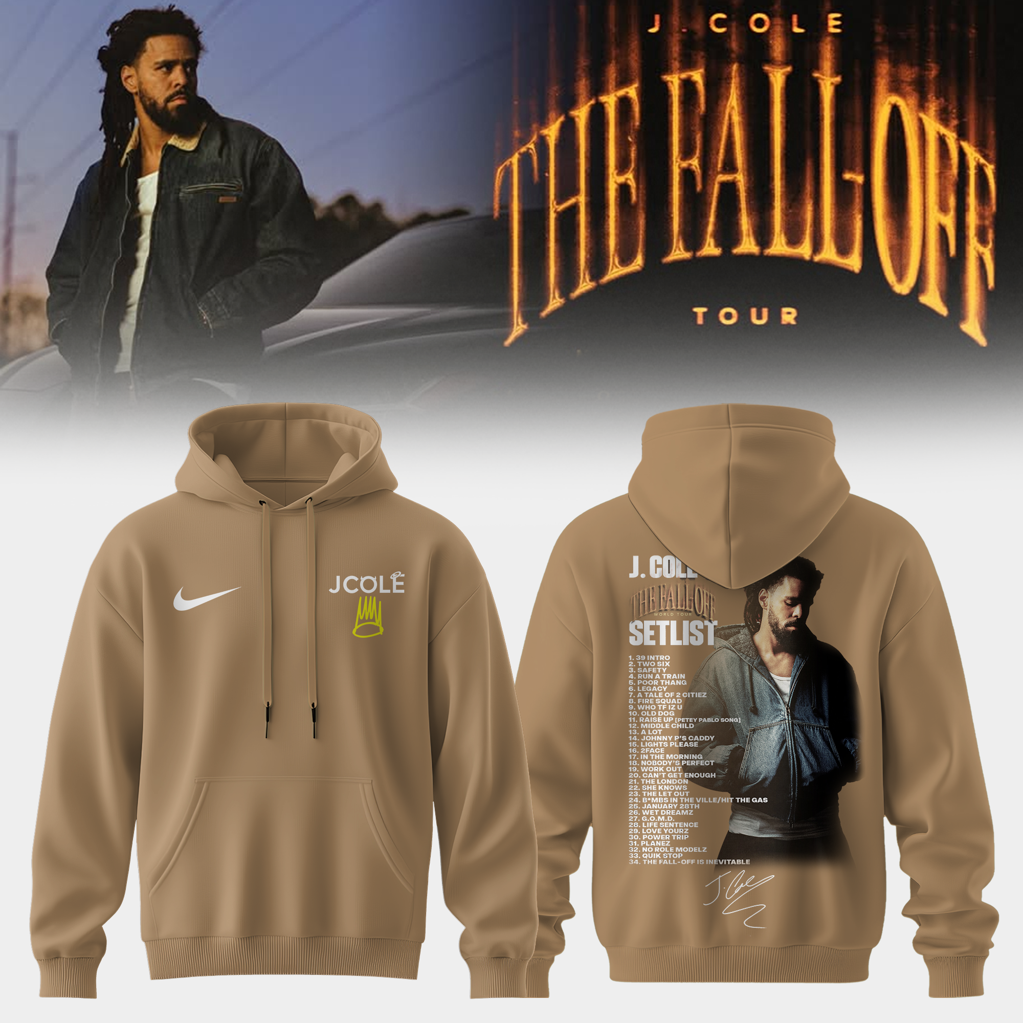 J Cole The Fall Off Tour 2026 Collector Edition Tour Hoodie