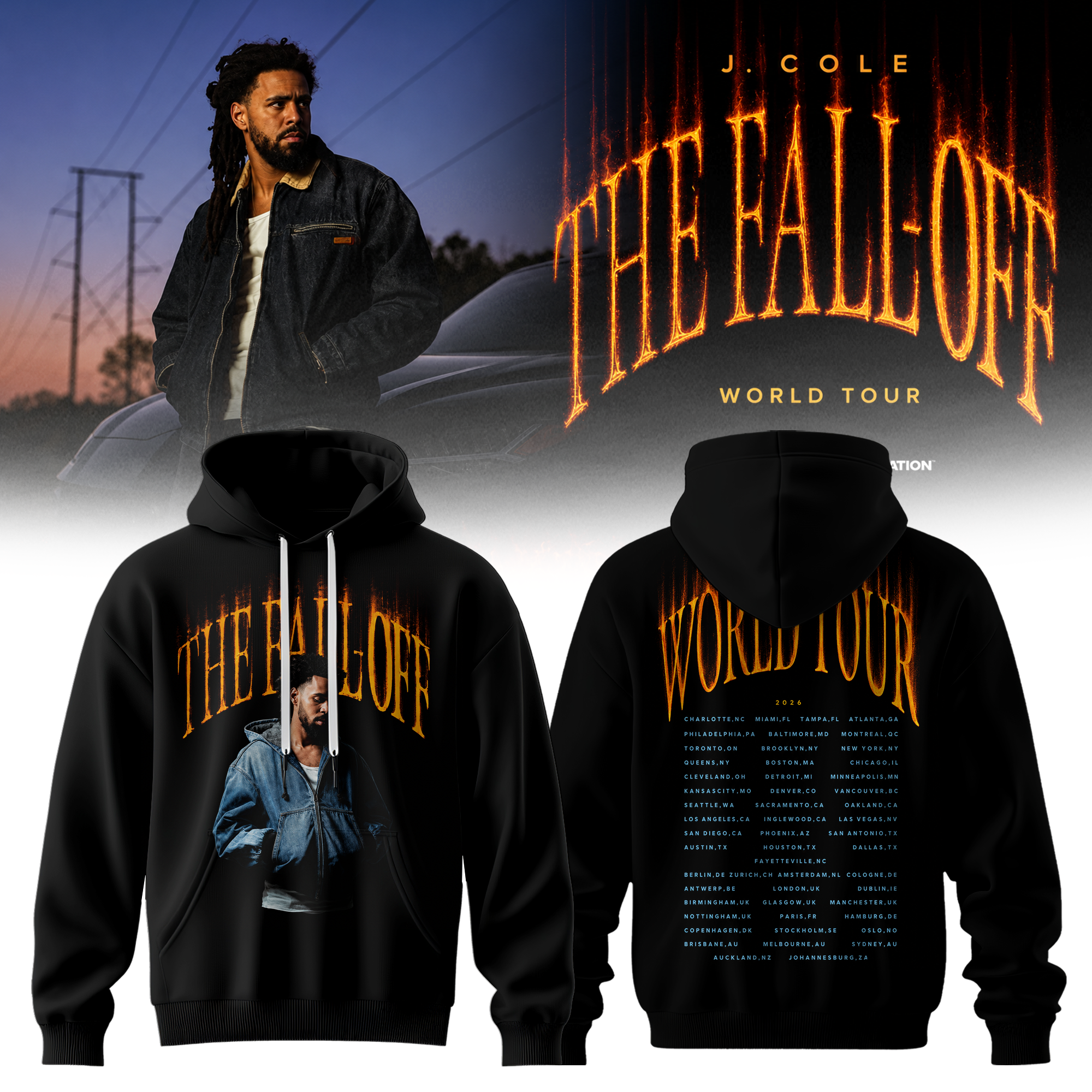 J. Cole The Fall Off Tour Collector Edition Hoodie