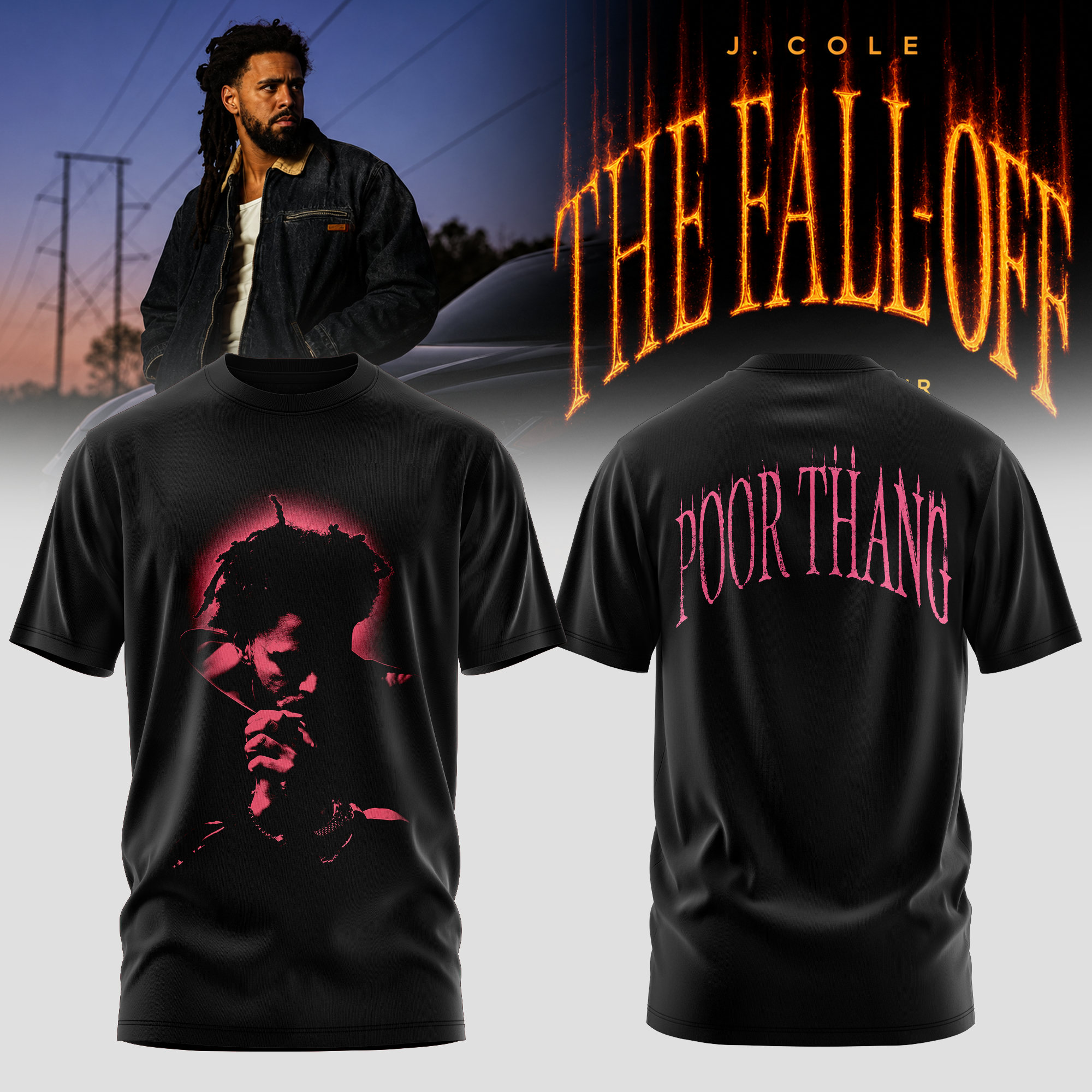J. Cole The Fall Off Tour Premium Concert Graphic Tee