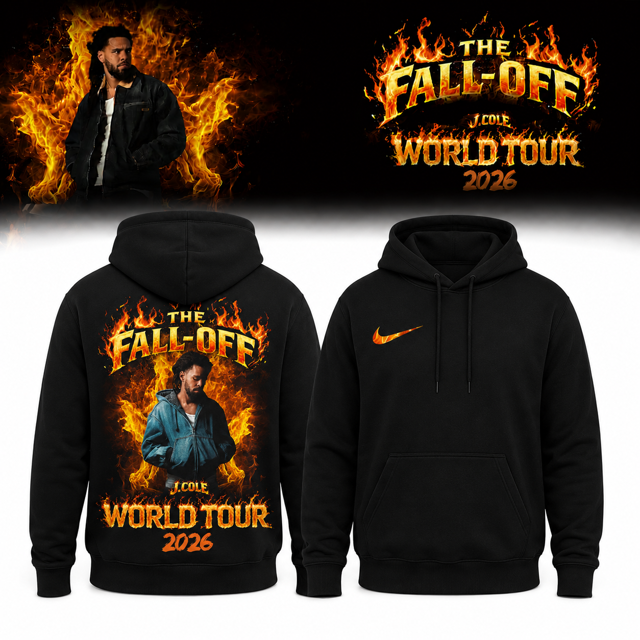 J Cole The FallOff Tour 2026 Limited Edition Signature Hoodie Gifts For Fans