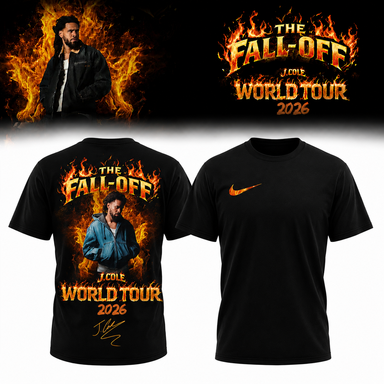 J Cole The FallOff Tour 2026 Limited Edition Signature T Shirt Gifts For Fans1
