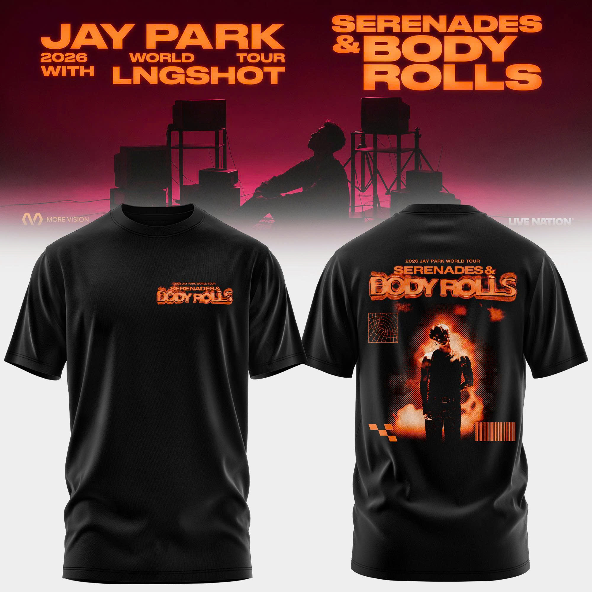 JAY PARK and LNGSHOT Serenades and Body Rolls 2026 Limited T Shirt Gifts For Fans