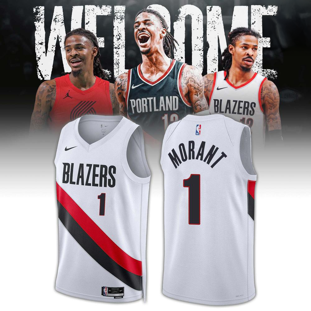 Ja Morant Portland Trail Blazers Association Basketball Jersey Collection