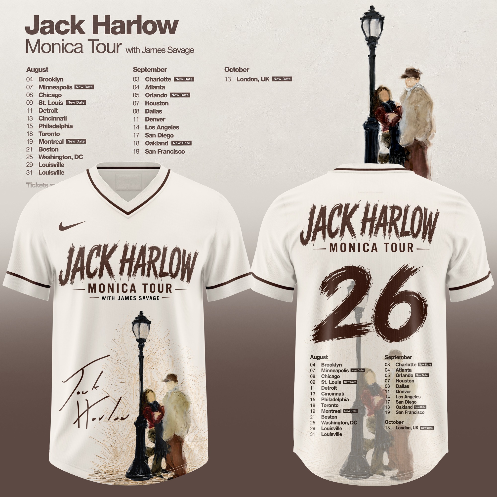 Jack Harlow Monica Tour 2026 Cream Number 26 Football Jersey Hip Hop Fanwear 1 - Unicasport Jack Harlow Monica Tour 2026 Cream Number 26 Football Jersey Hip Hop Fanwear