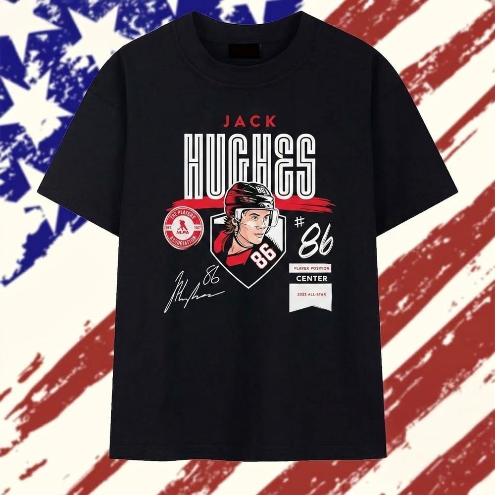 Jack Hughes New Jersey Devils 2023 All Star Center T Shirt Hockey Fanwear 1 - Unicasport Jack Hughes New Jersey Devils 2023 All Star Center T Shirt Hockey Fanwear