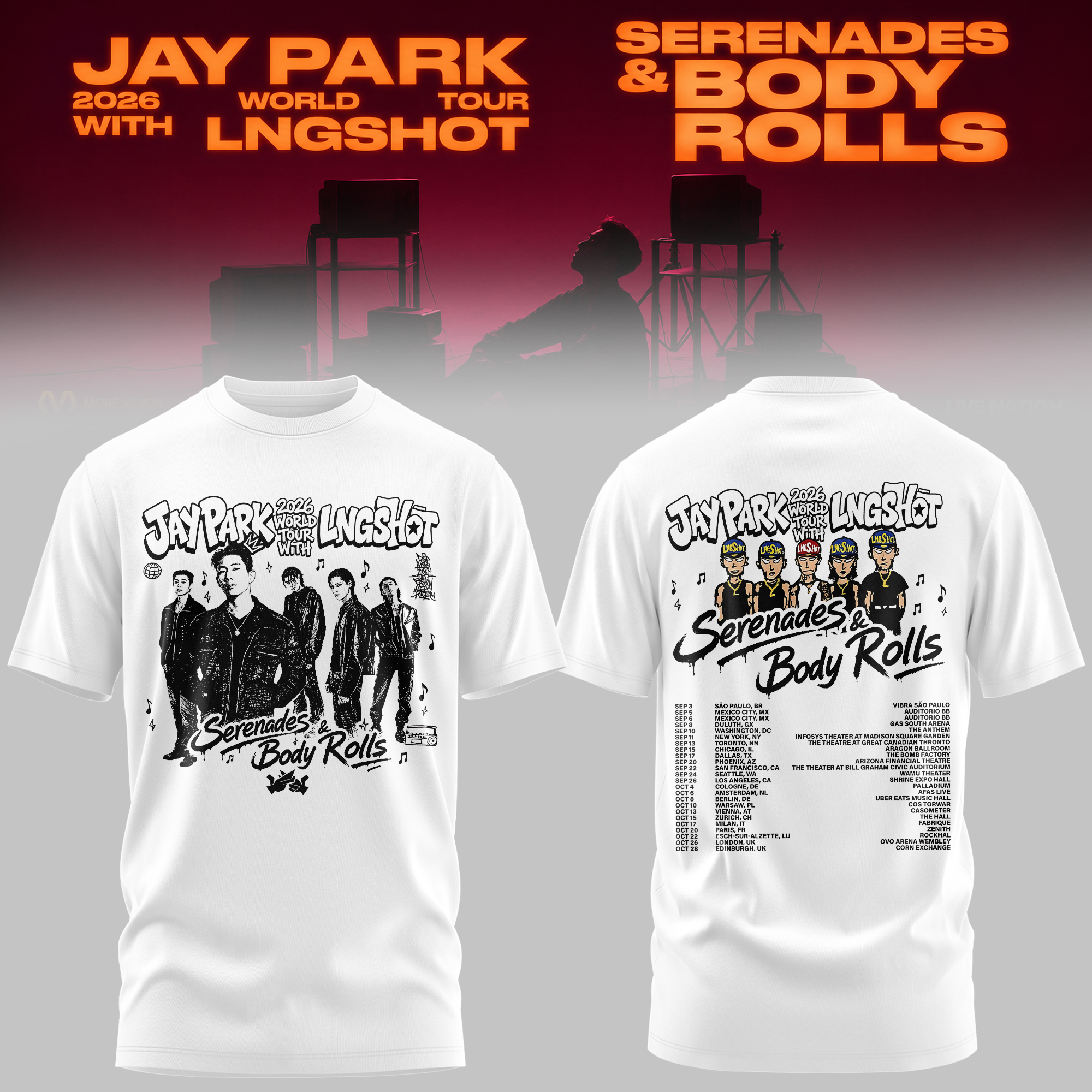 Jay Park LNGSHOT Serenades And Body Rolls 2026 Collector Fan Graphic T Shirt Gifts For Fans