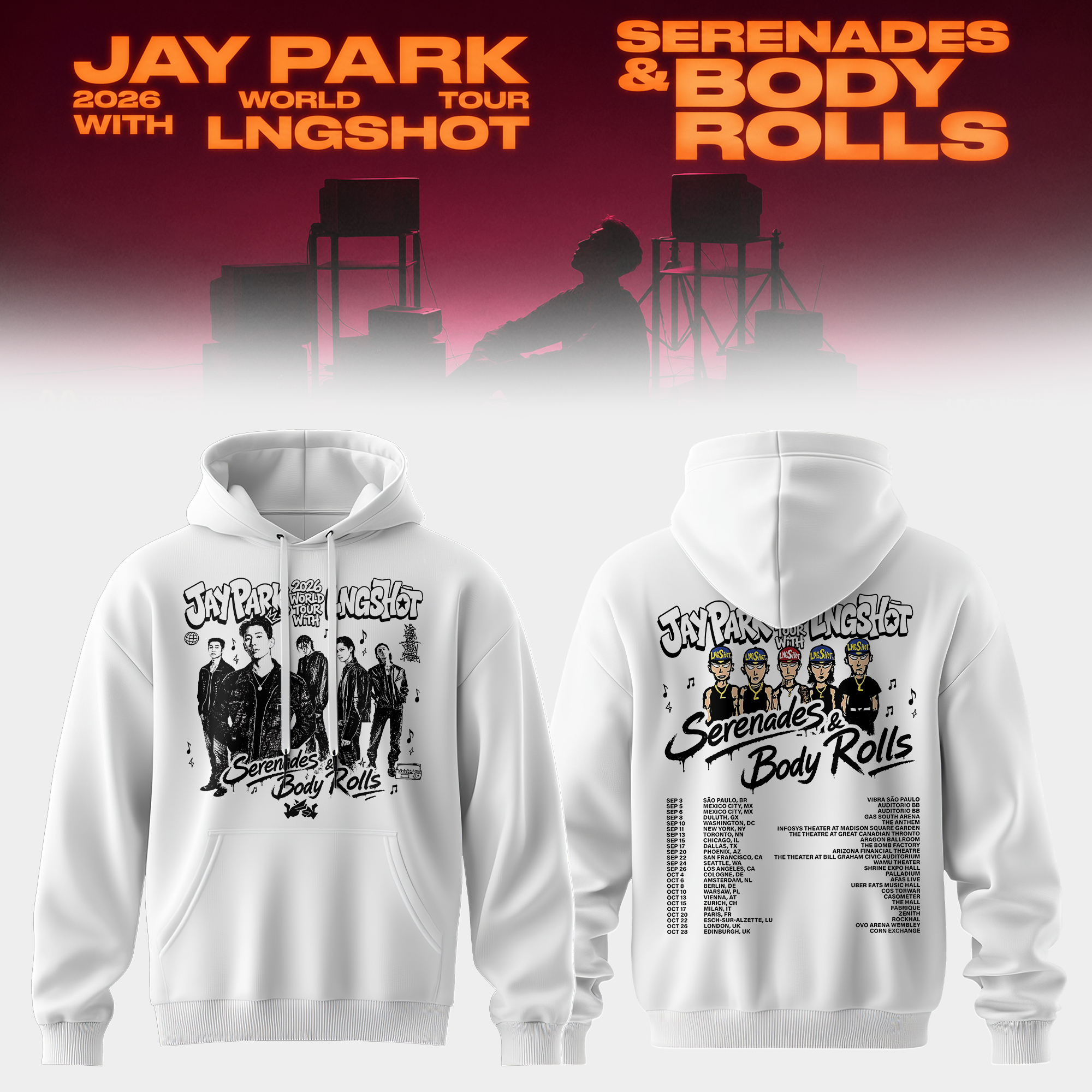 Jay Park LNGSHOT Serenades And Body Rolls 2026 Collector Hoodie Merchandise Gifts For Fans