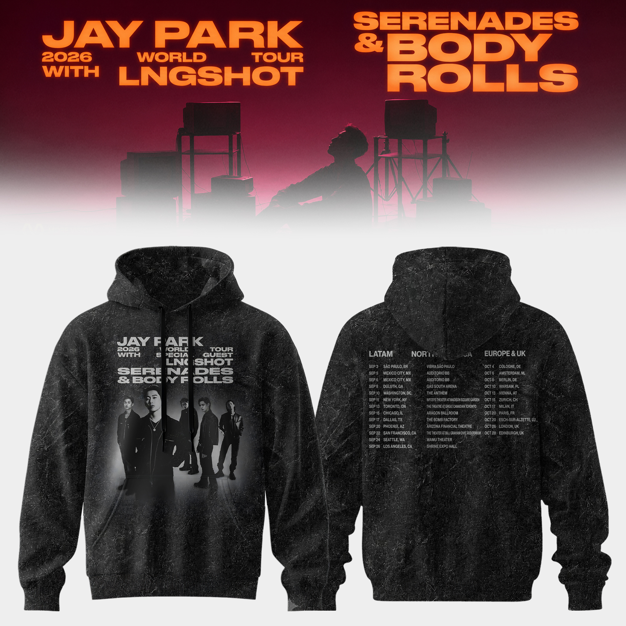 Jay Park LNGSHOT Serenades And Body Rolls 2026 Exclusive Concert Hoodie Collection Gifts For Fans