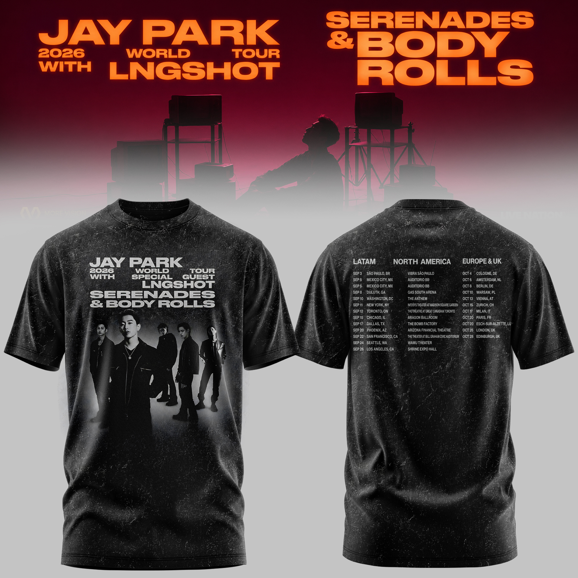Jay Park LNGSHOT Serenades And Body Rolls 2026 Premium Concert Graphic Tee Gifts For Fans
