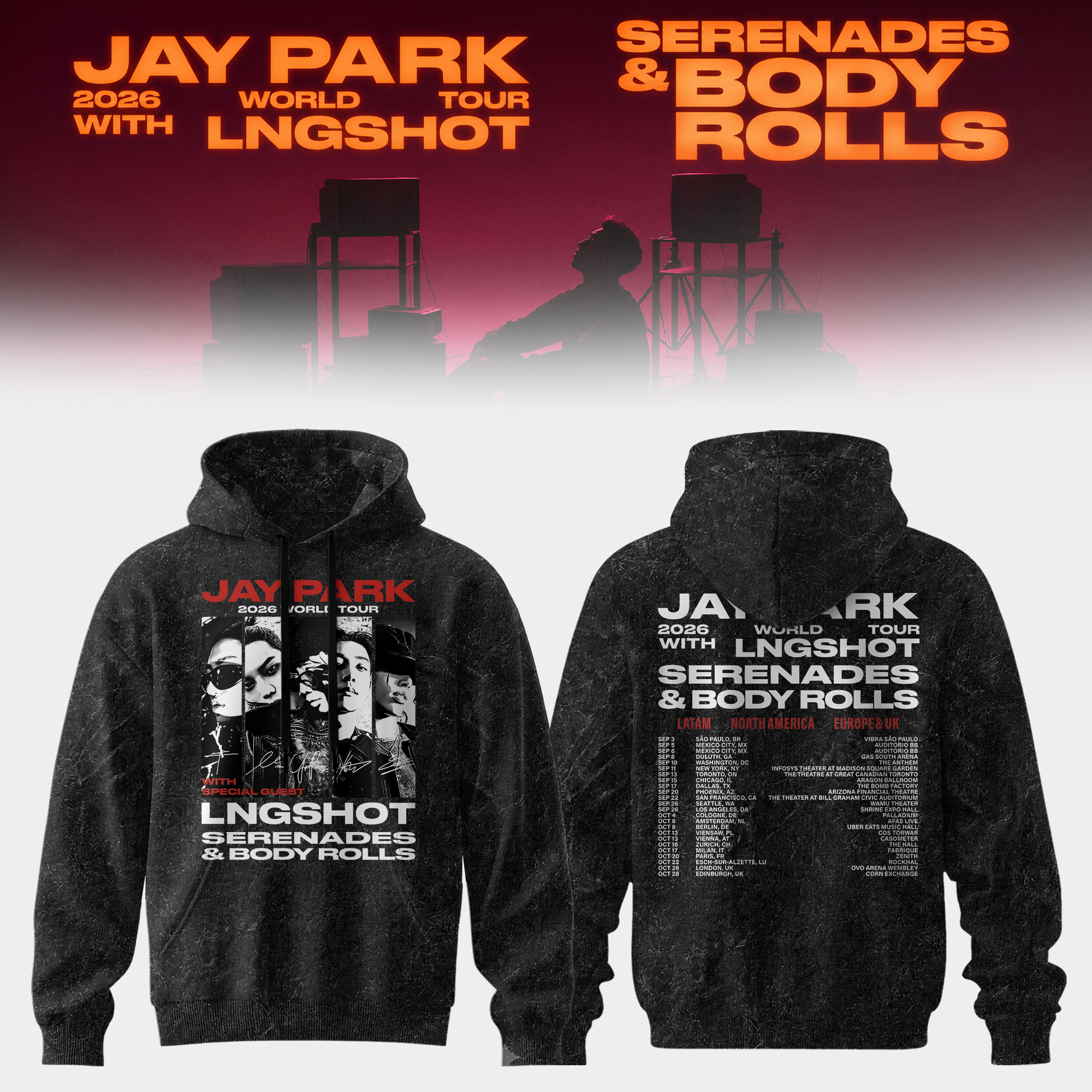 Jay Park LNGSHOT Serenades And Body Rolls 2026 Premium Fan Hoodie Edition Gifts For Fans