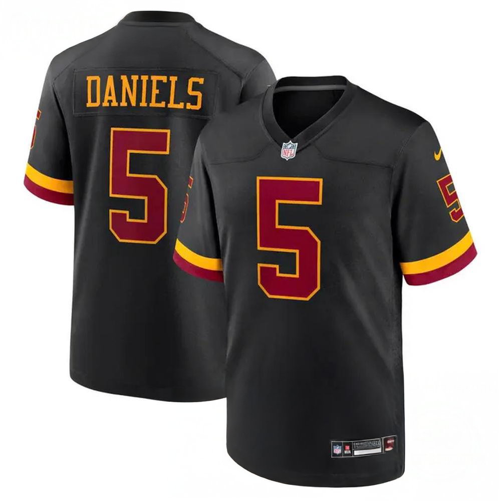 Jayden Daniels Black Washington Commanders Game Football Jersey