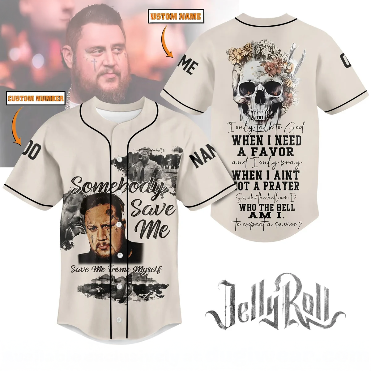 Jelly Roll Bespoke Baseball Jersey Premium Fan Collection Series Two
